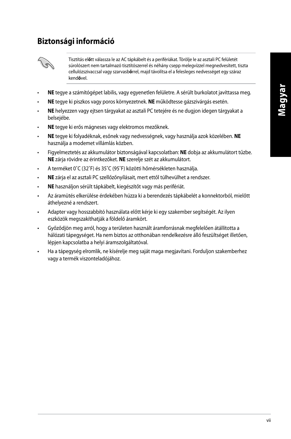 Biztonsági információ, Mag ya r m ag ya r m ag ya r m ag ya r | Asus CM6650 User Manual | Page 175 / 420