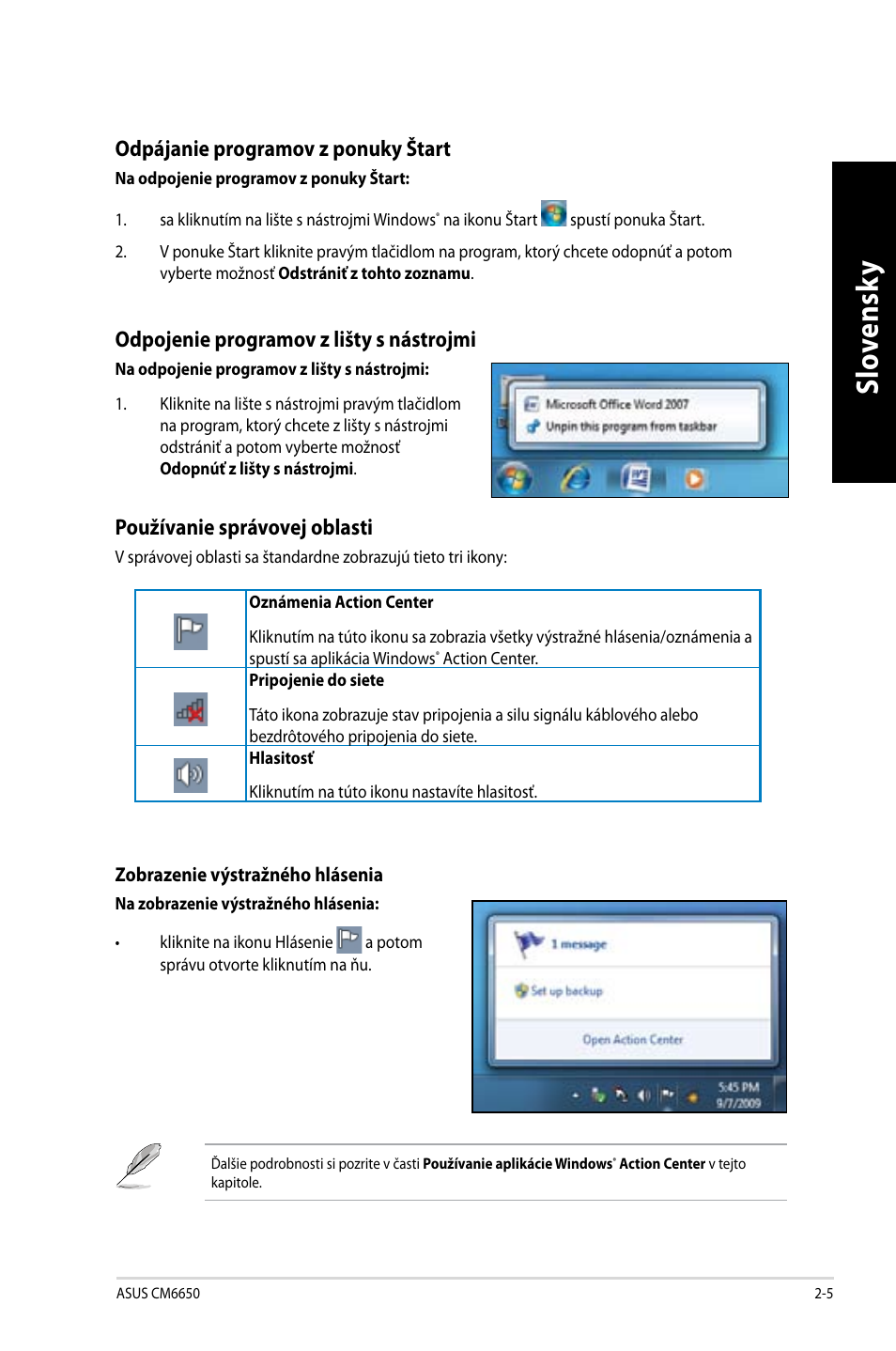 Slo ve ns ky sl ov en sk y | Asus CM6650 User Manual | Page 275 / 420