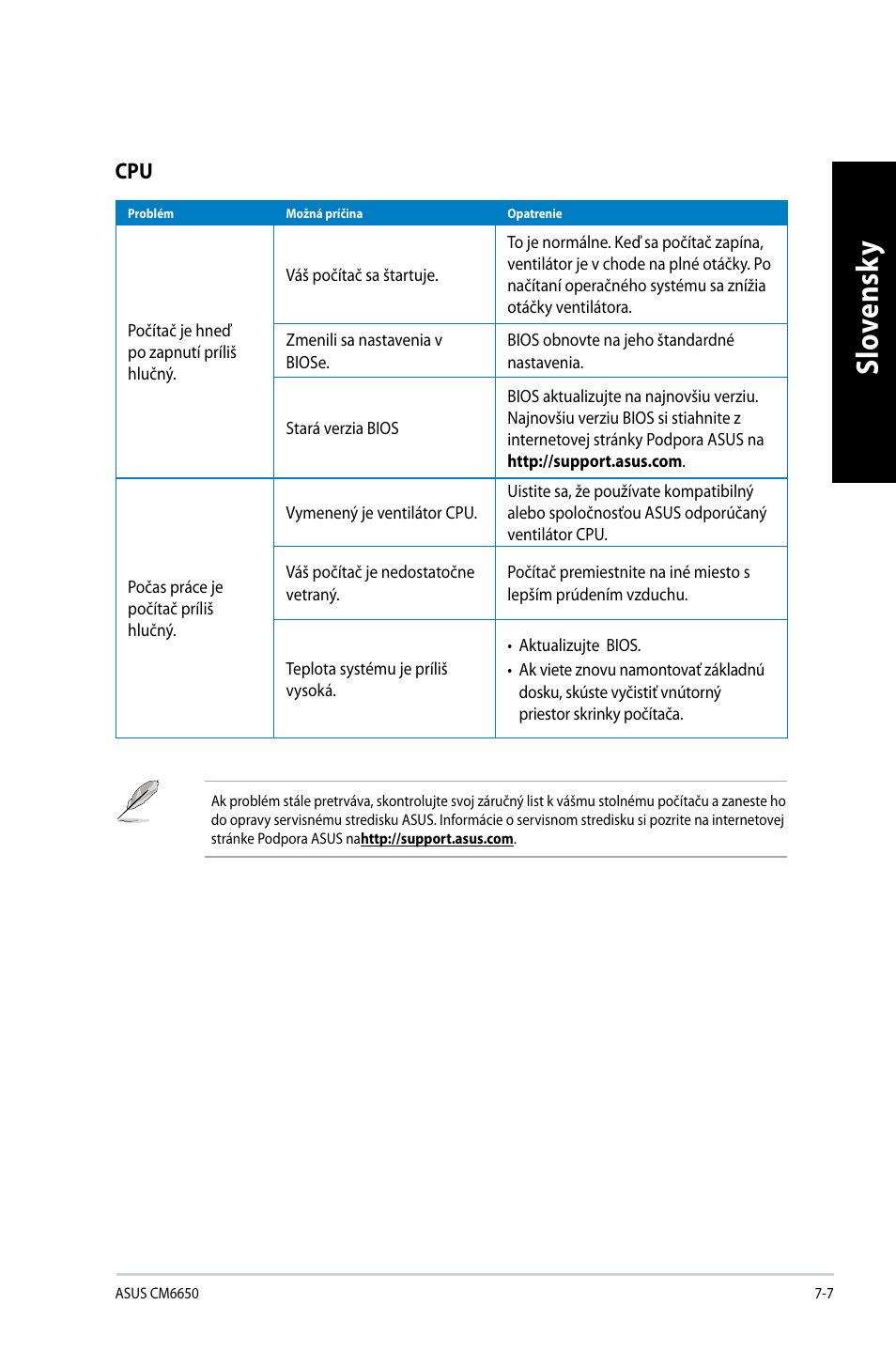 Slo ve ns ky sl ov en sk y | Asus CM6650 User Manual | Page 335 / 420