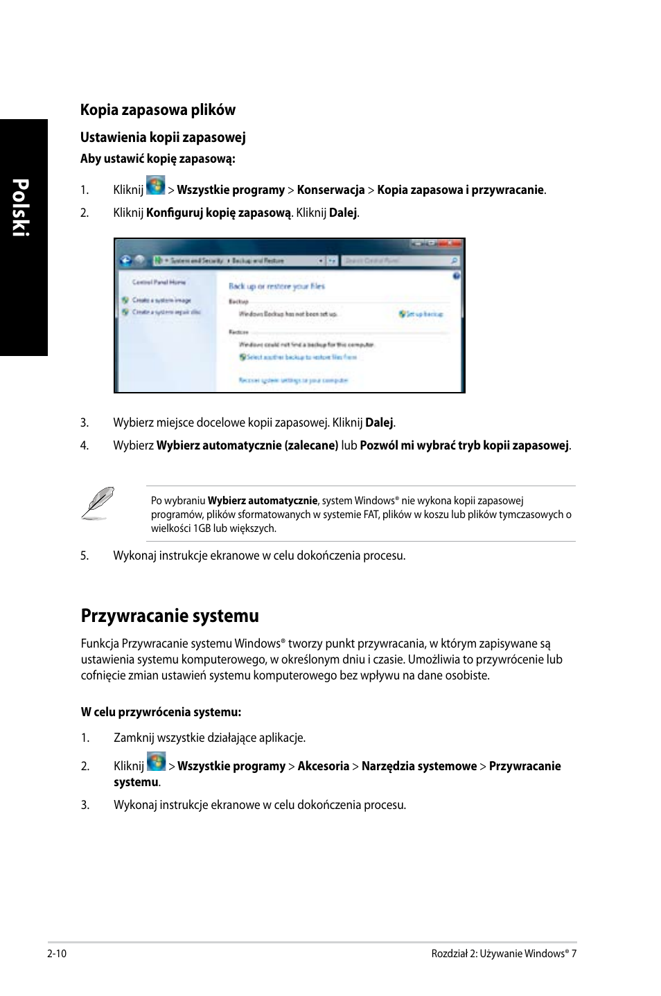 Przywracanie systemu, Przywracanie systemu -10, Po lsk i po ls ki po lsk i po ls ki | Asus CM6650 User Manual | Page 364 / 420