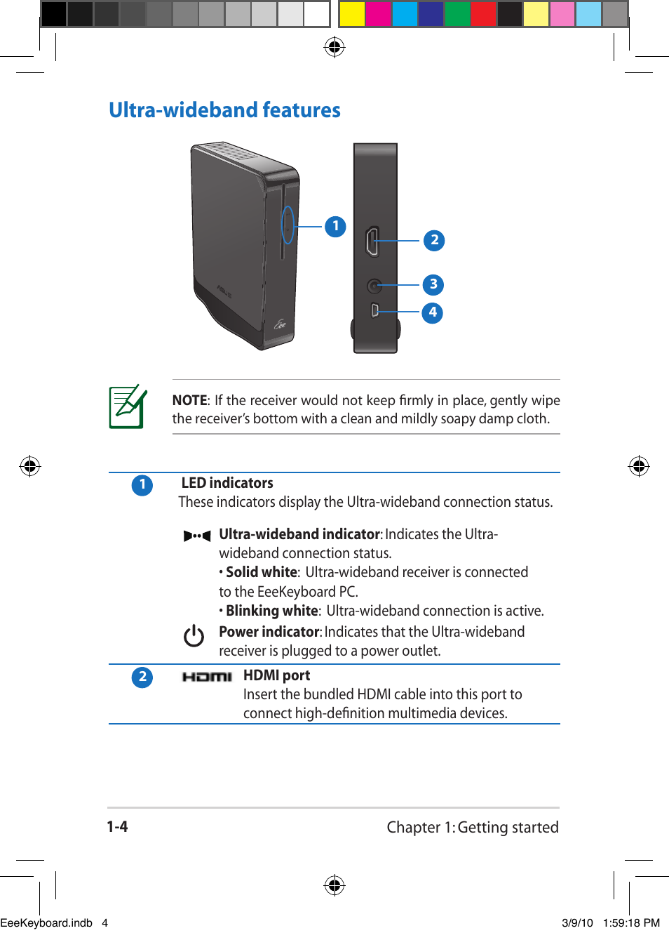 Ultra-wideband features -4, Ultra-wideband features | Asus EK1542 User Manual | Page 11 / 48