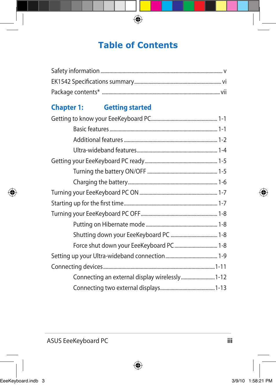 Asus EK1542 User Manual | Page 3 / 48