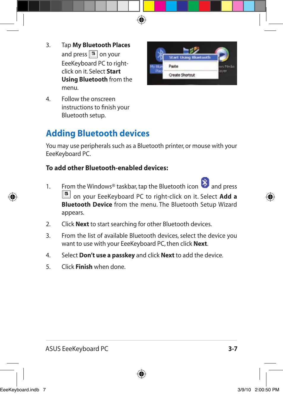 Adding bluetooth devices -7, Adding bluetooth devices | Asus EK1542 User Manual | Page 41 / 48