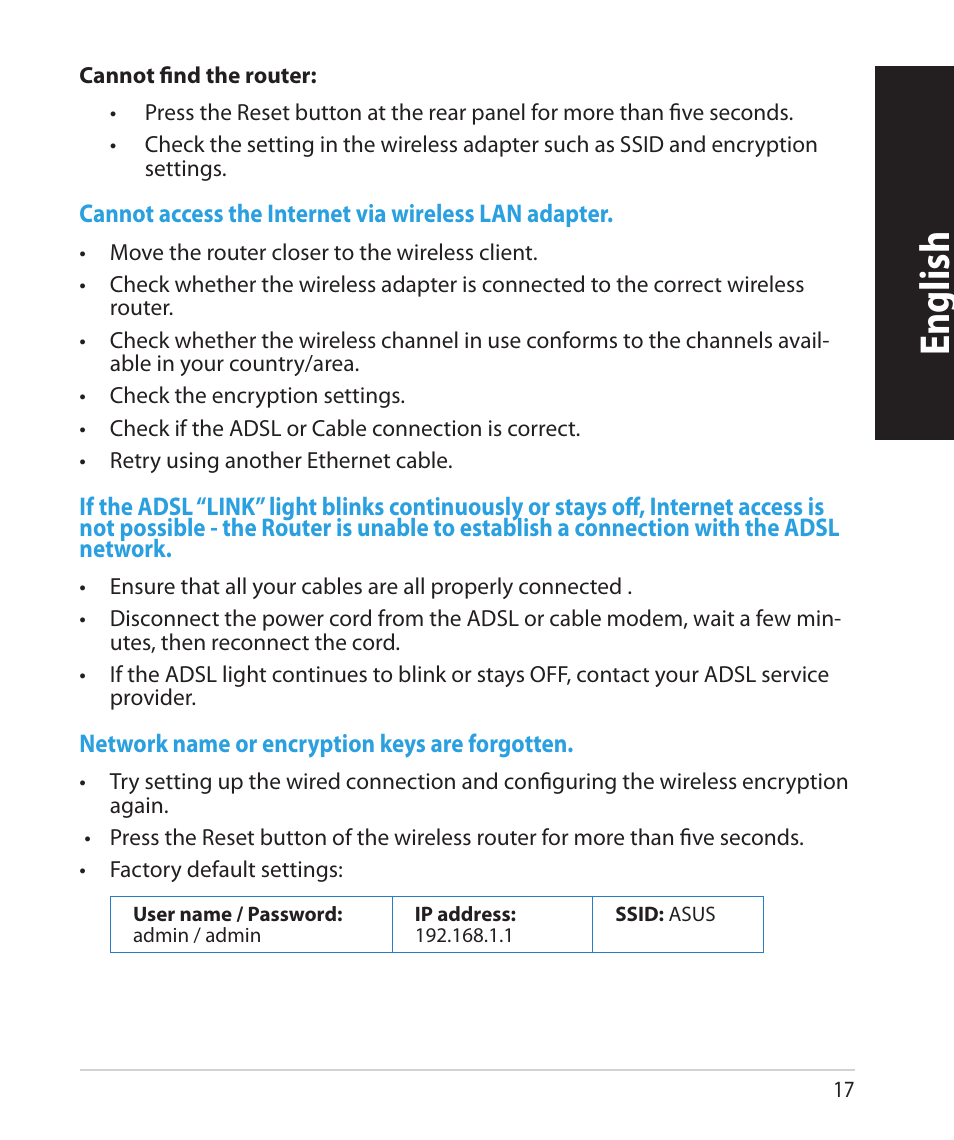 English | Asus RT-N66U (VER.B1) User Manual | Page 17 / 78