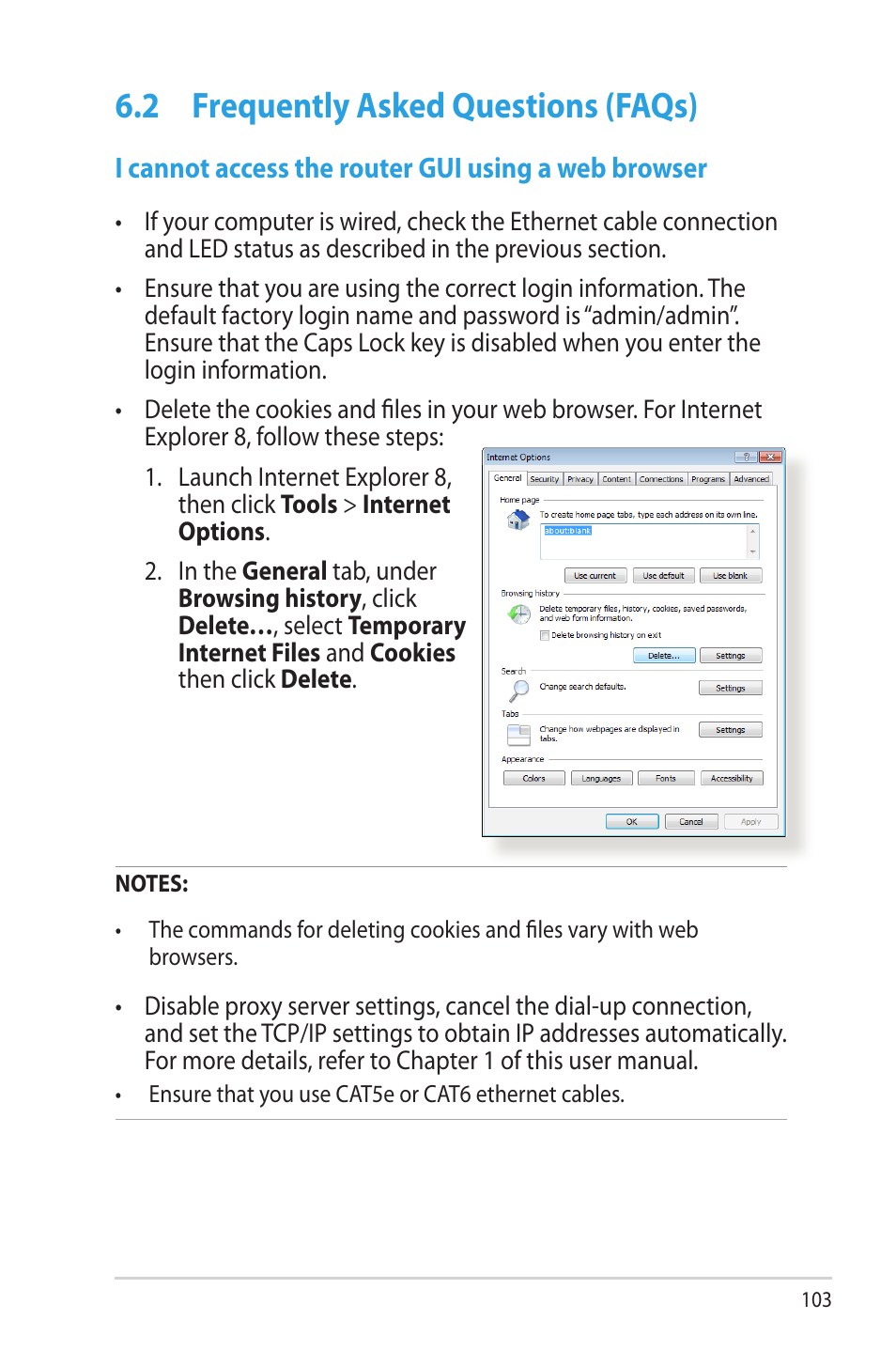 2 frequently asked questions (faqs), Frequently asked questions (faqs) | Asus RT-N66W User Manual | Page 103 / 130