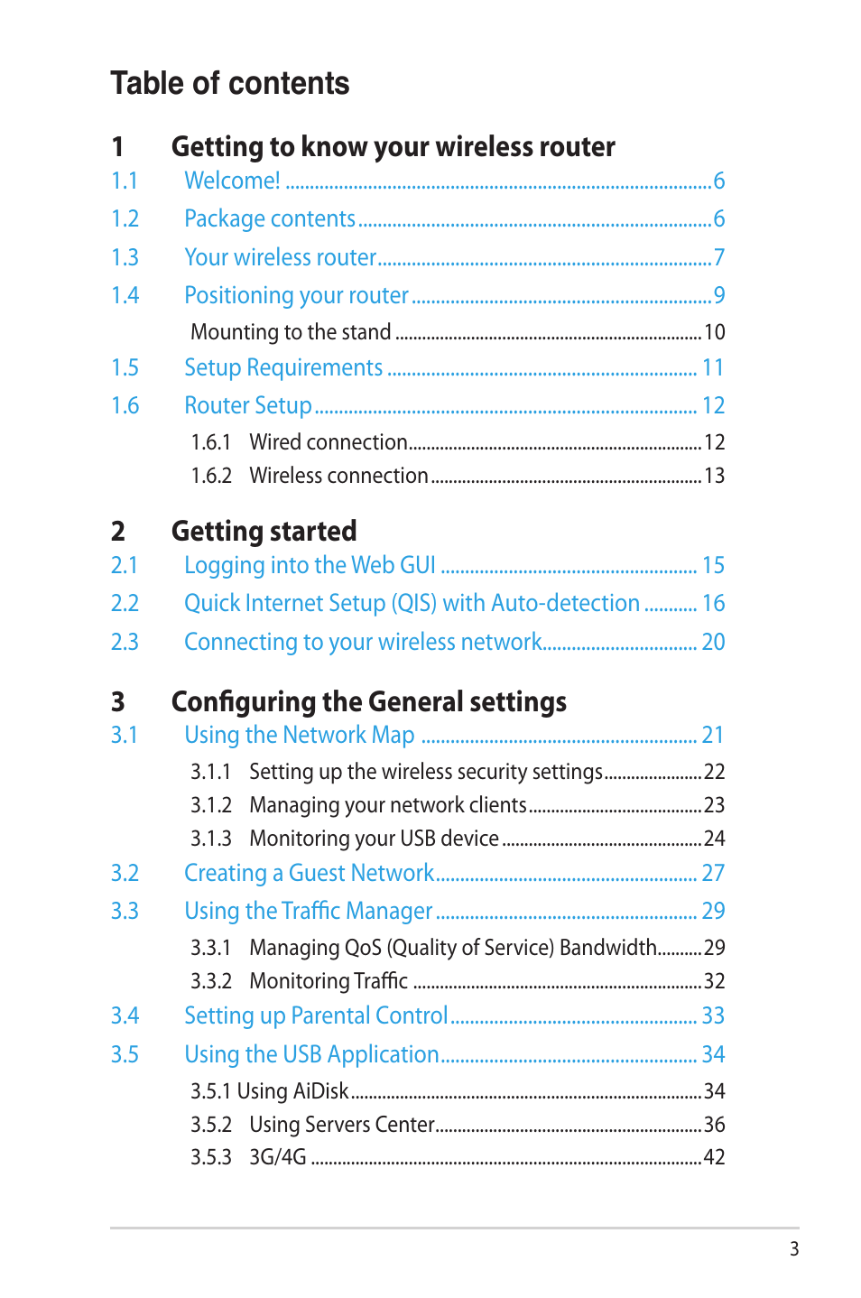 Asus RT-N66W User Manual | Page 3 / 130