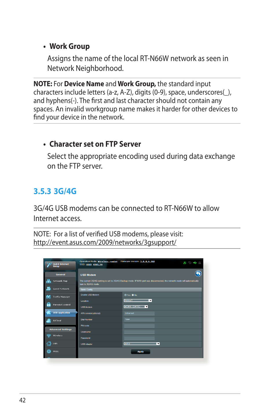 3 3g/4g | Asus RT-N66W User Manual | Page 42 / 130