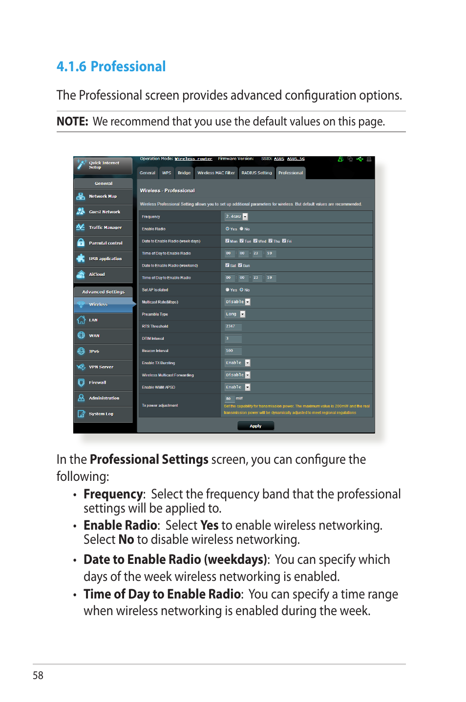 6 professional | Asus RT-N66W User Manual | Page 58 / 130