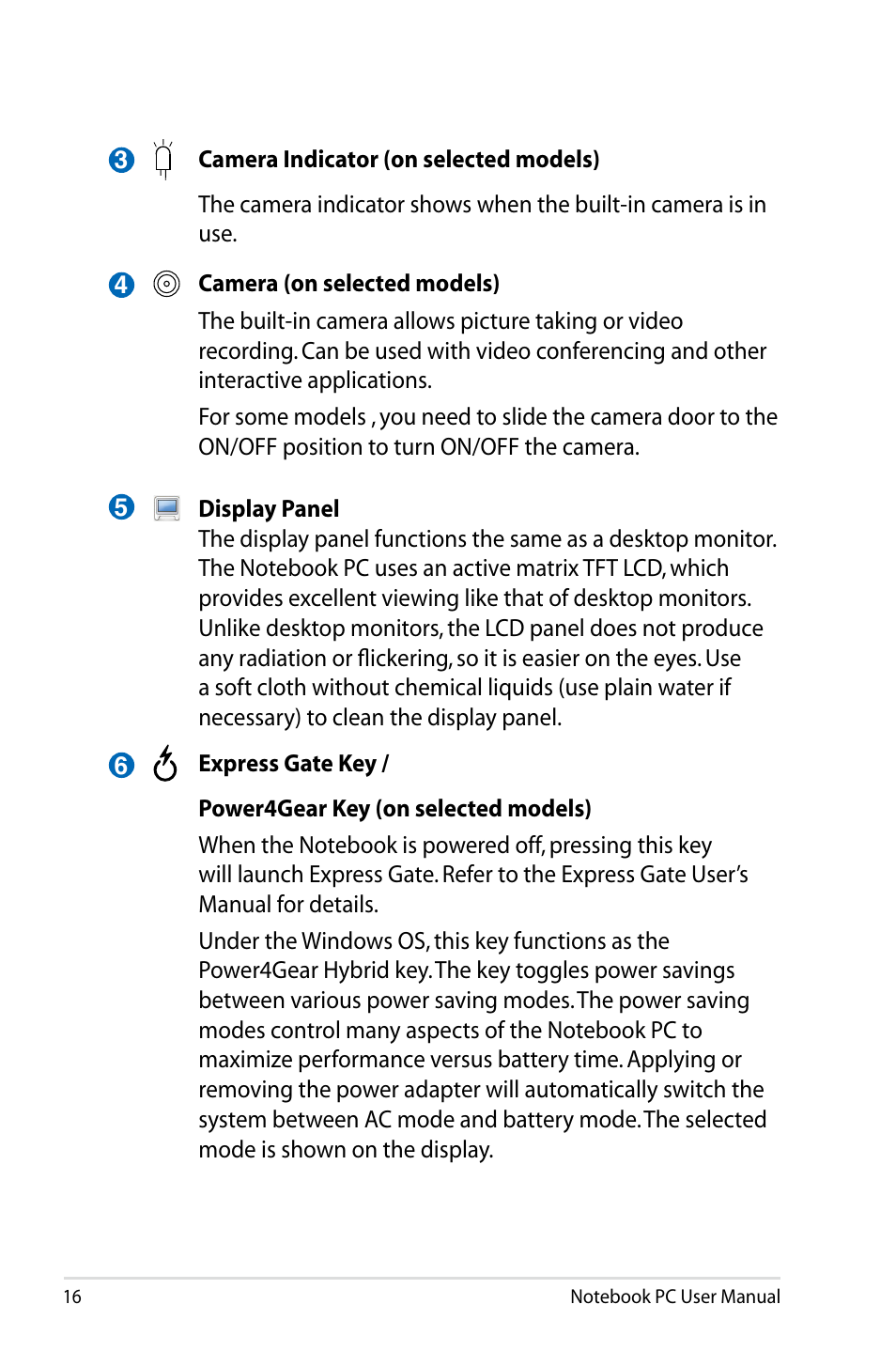 Asus B53J User Manual | Page 16 / 126