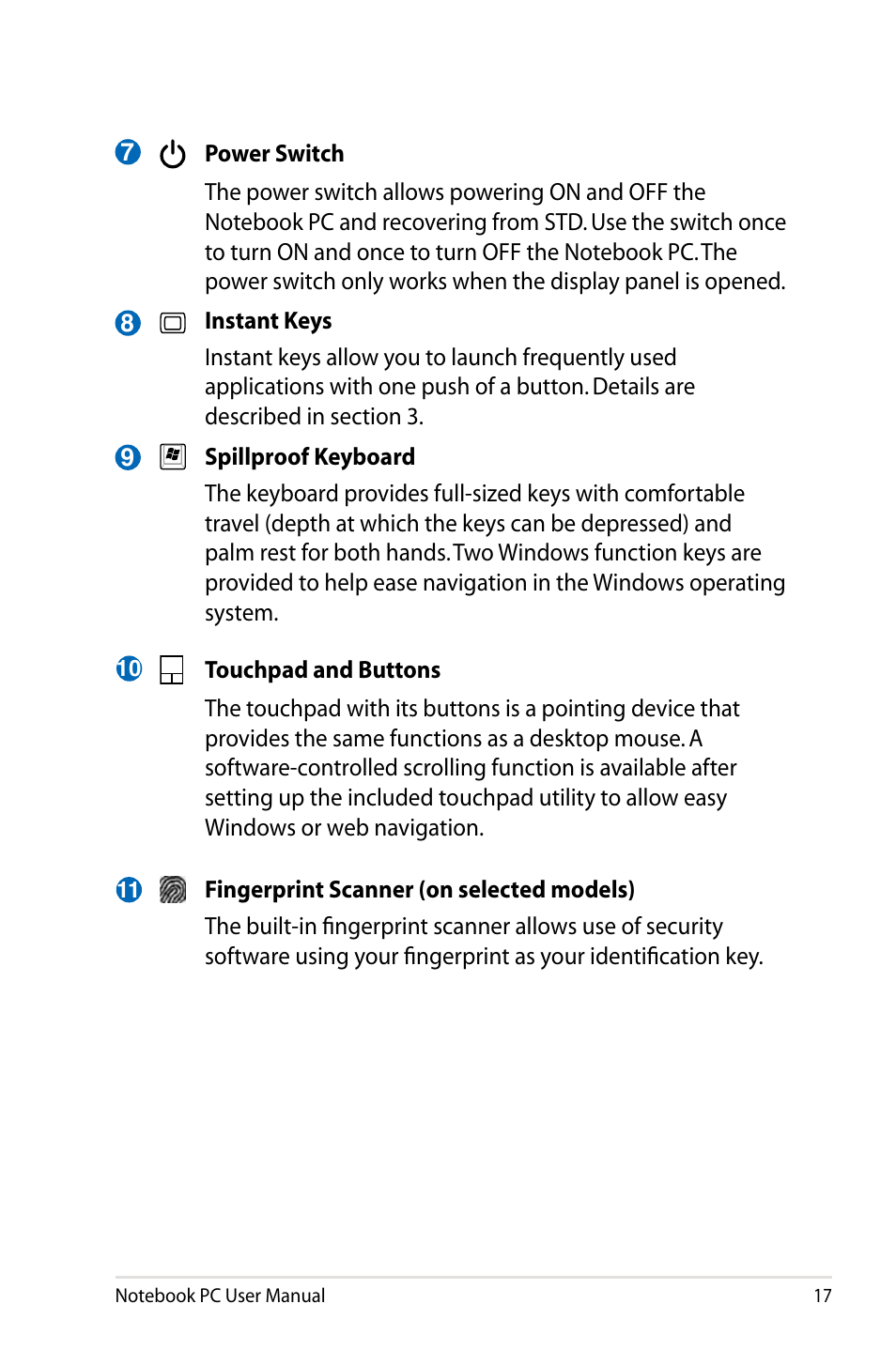 Asus B53J User Manual | Page 17 / 126