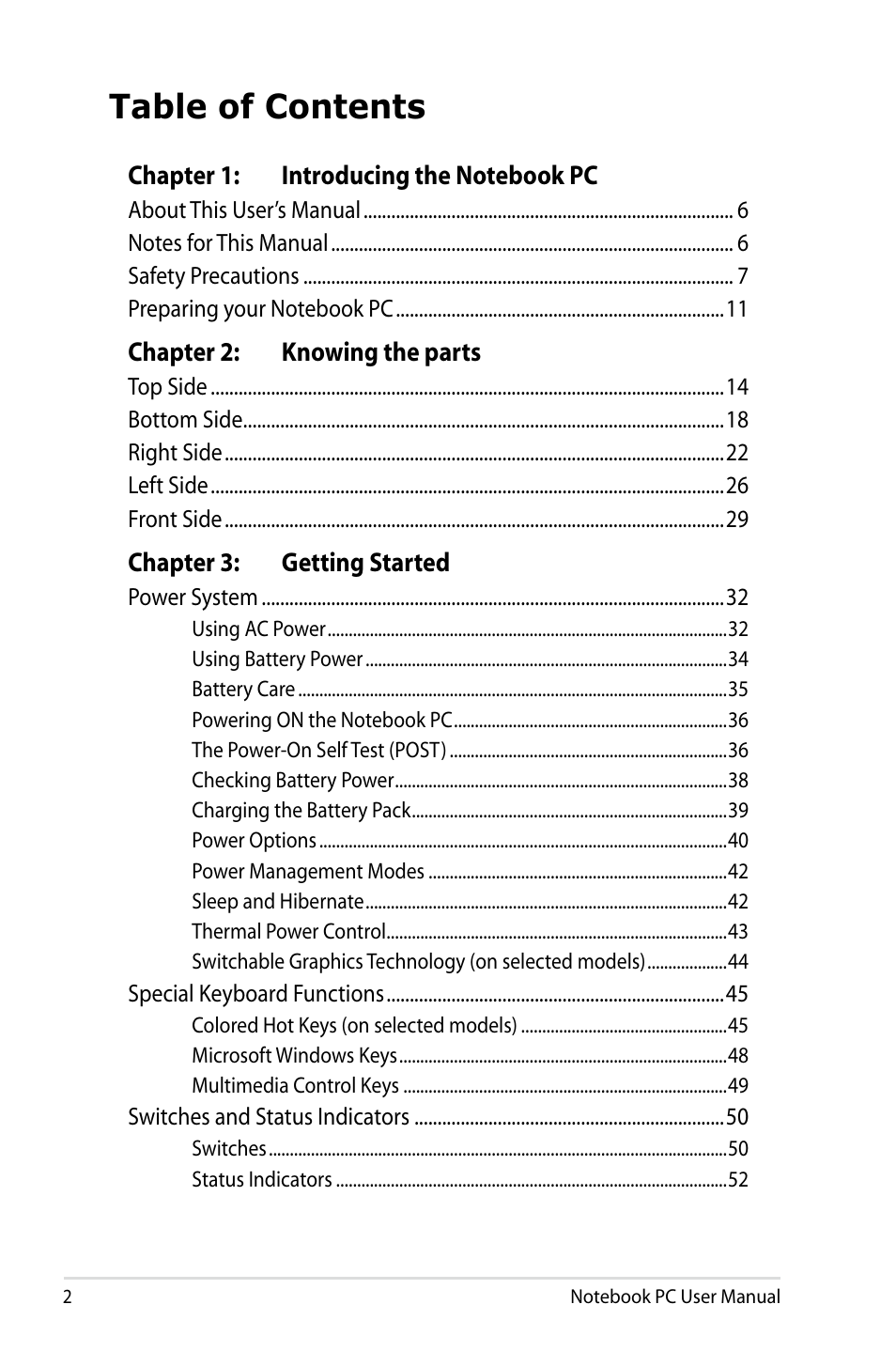 Asus B53J User Manual | Page 2 / 126