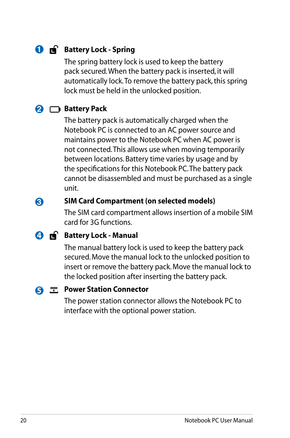 Asus B53J User Manual | Page 20 / 126