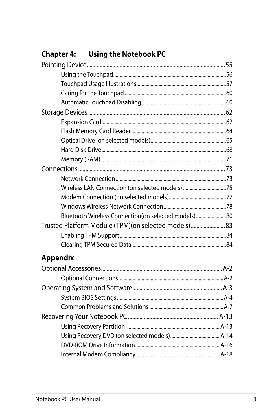 Asus B53J User Manual | Page 3 / 126