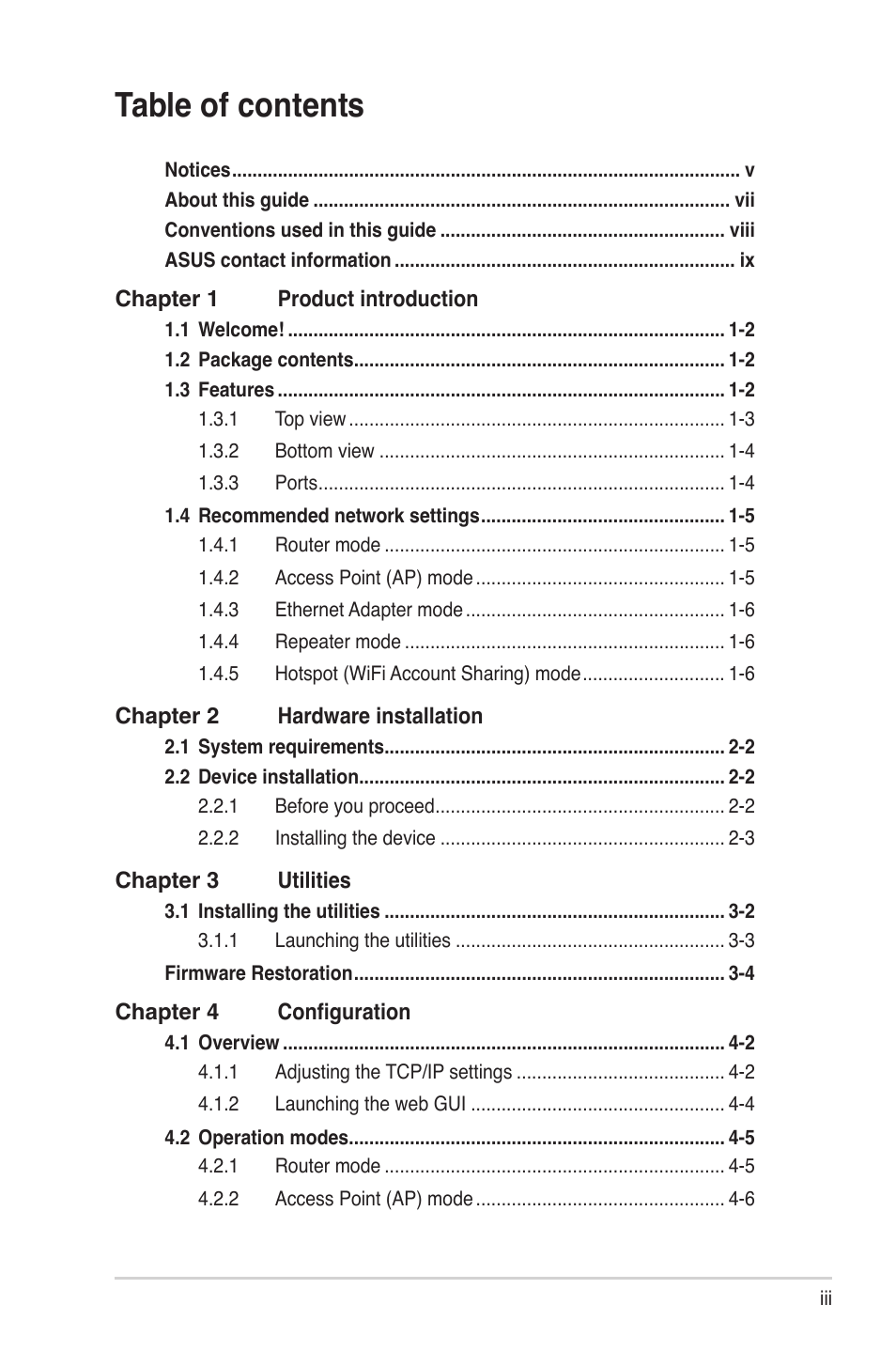 Asus WL-330N User Manual | Page 3 / 68