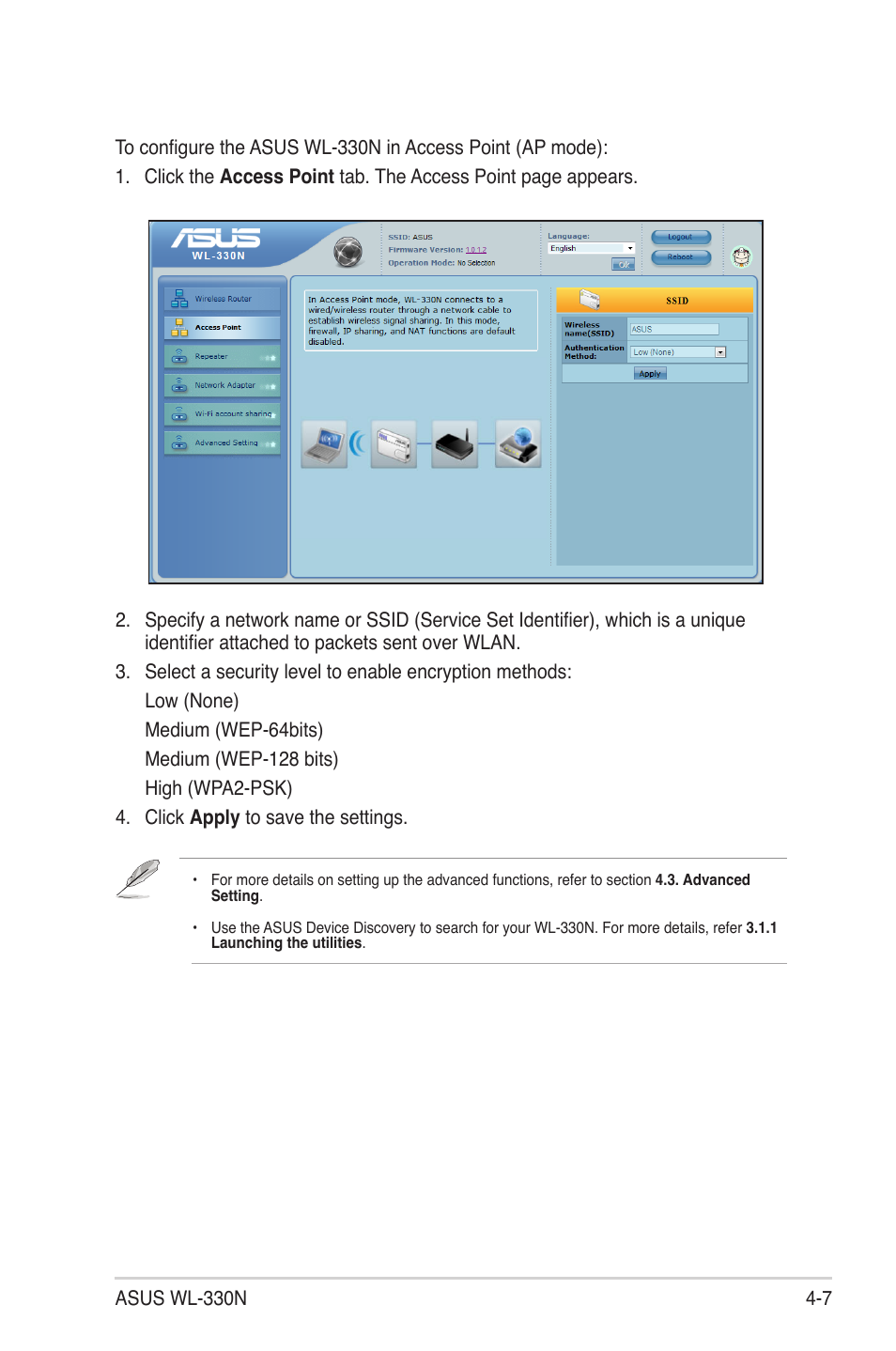 Asus WL-330N User Manual | Page 31 / 68