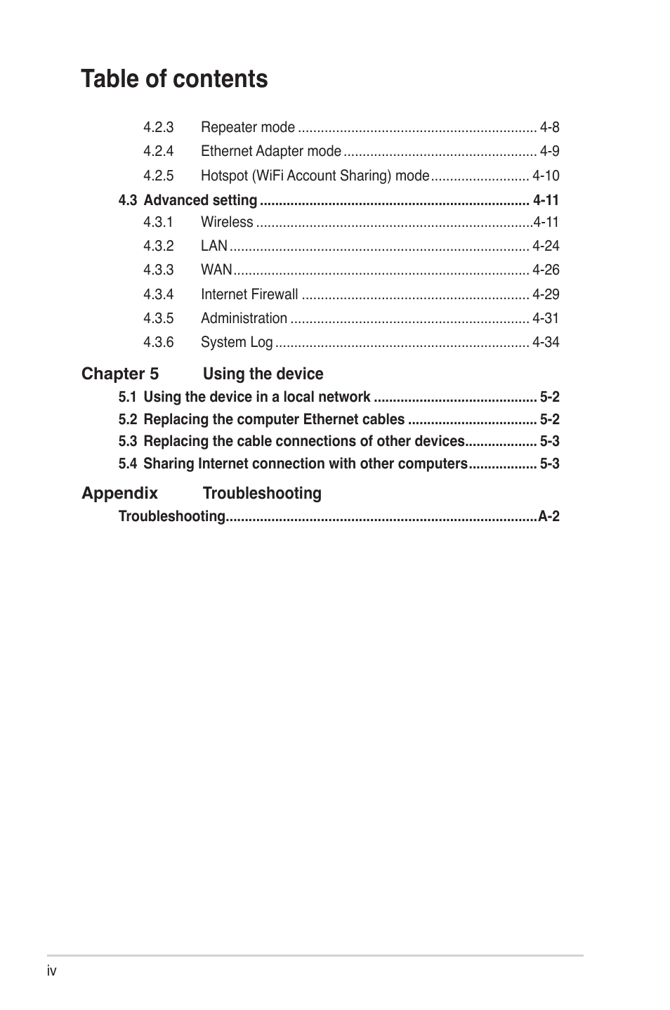 Asus WL-330N User Manual | Page 4 / 68