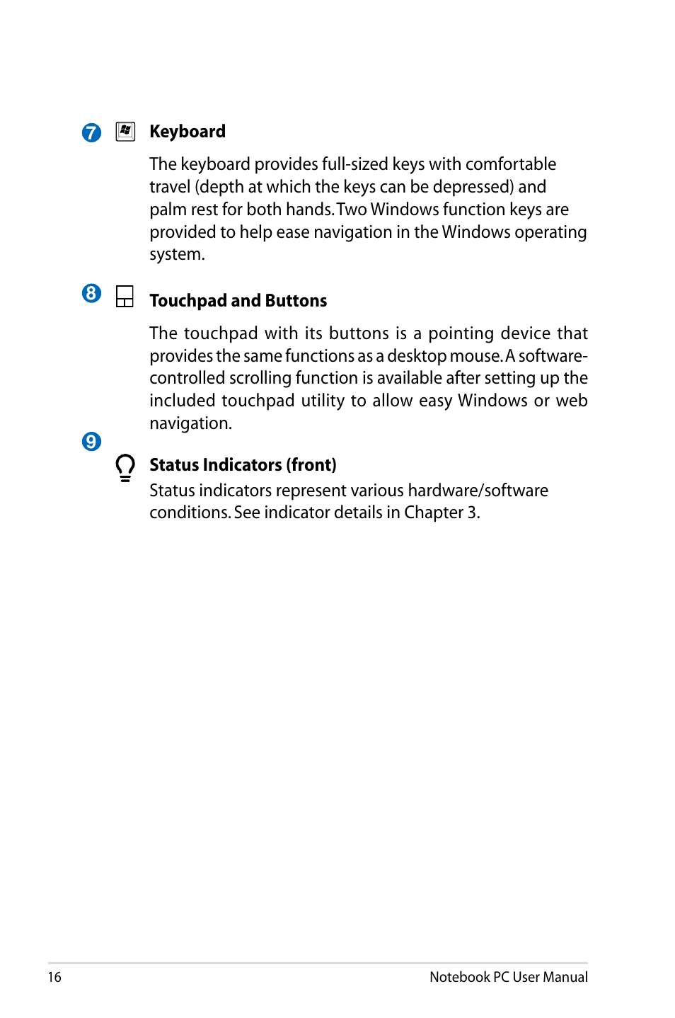 Asus R701VZ User Manual | Page 16 / 122