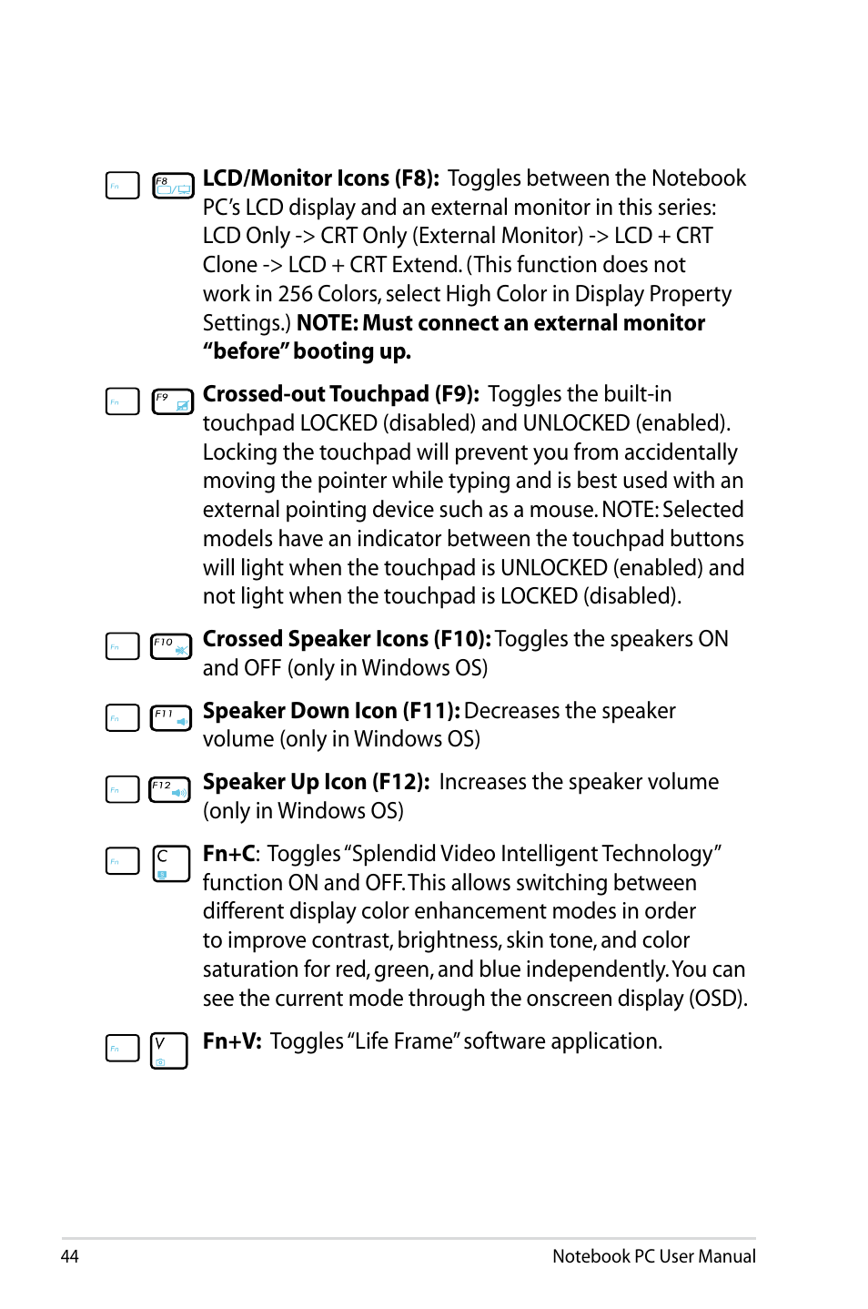 Asus R701VZ User Manual | Page 44 / 122