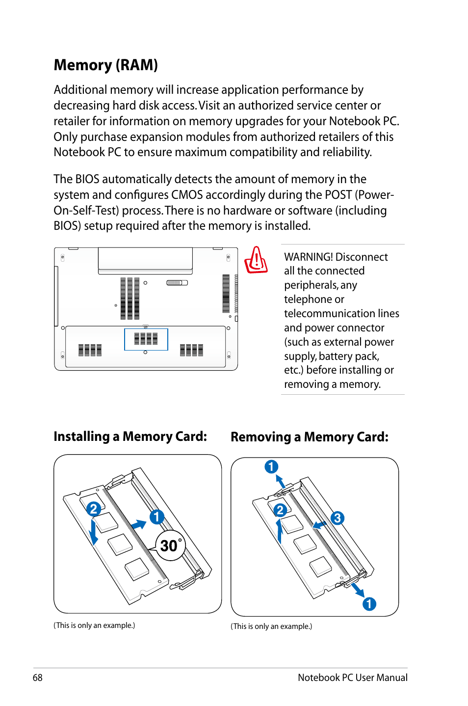 Memory (ram) | Asus R701VZ User Manual | Page 68 / 122