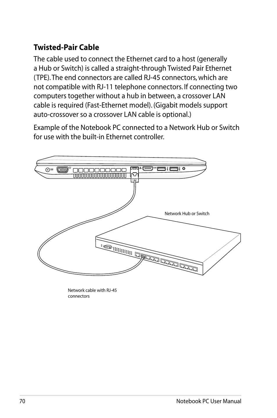 Twisted-pair cable | Asus R701VZ User Manual | Page 70 / 122