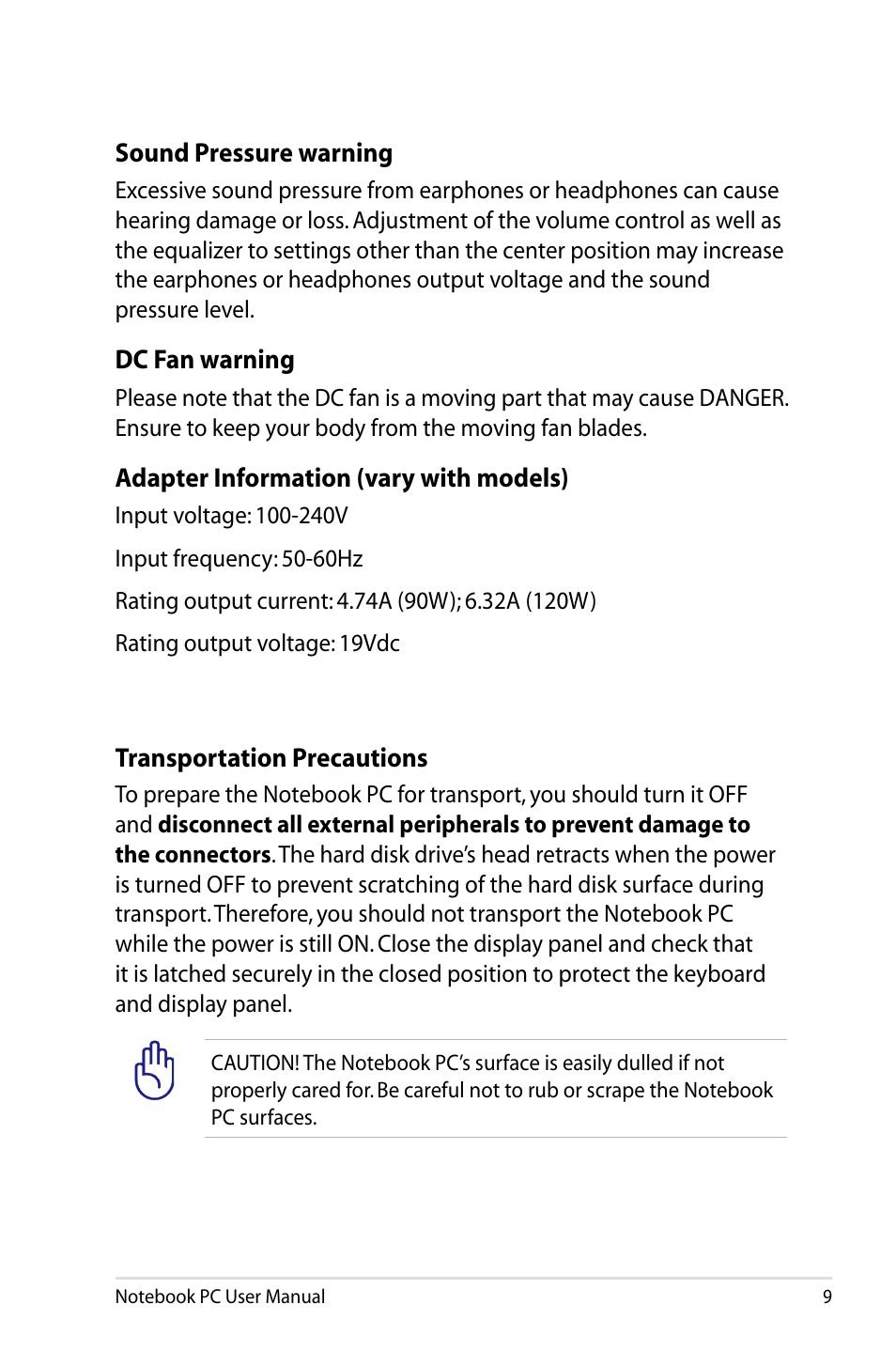 Asus R701VZ User Manual | Page 9 / 122