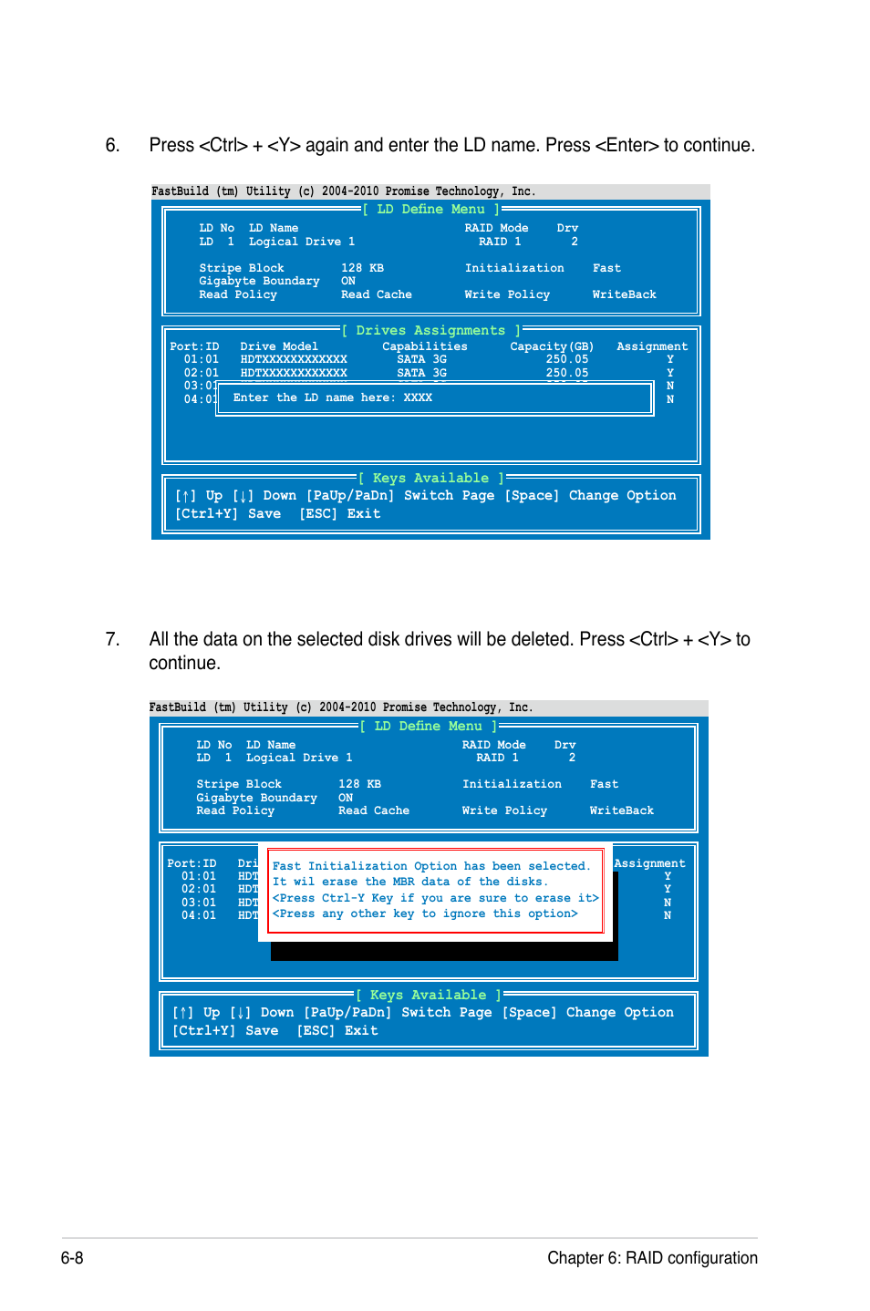 8 chapter 6: raid configuration | Asus RS500A-S6/PS4 User Manual | Page 112 / 142