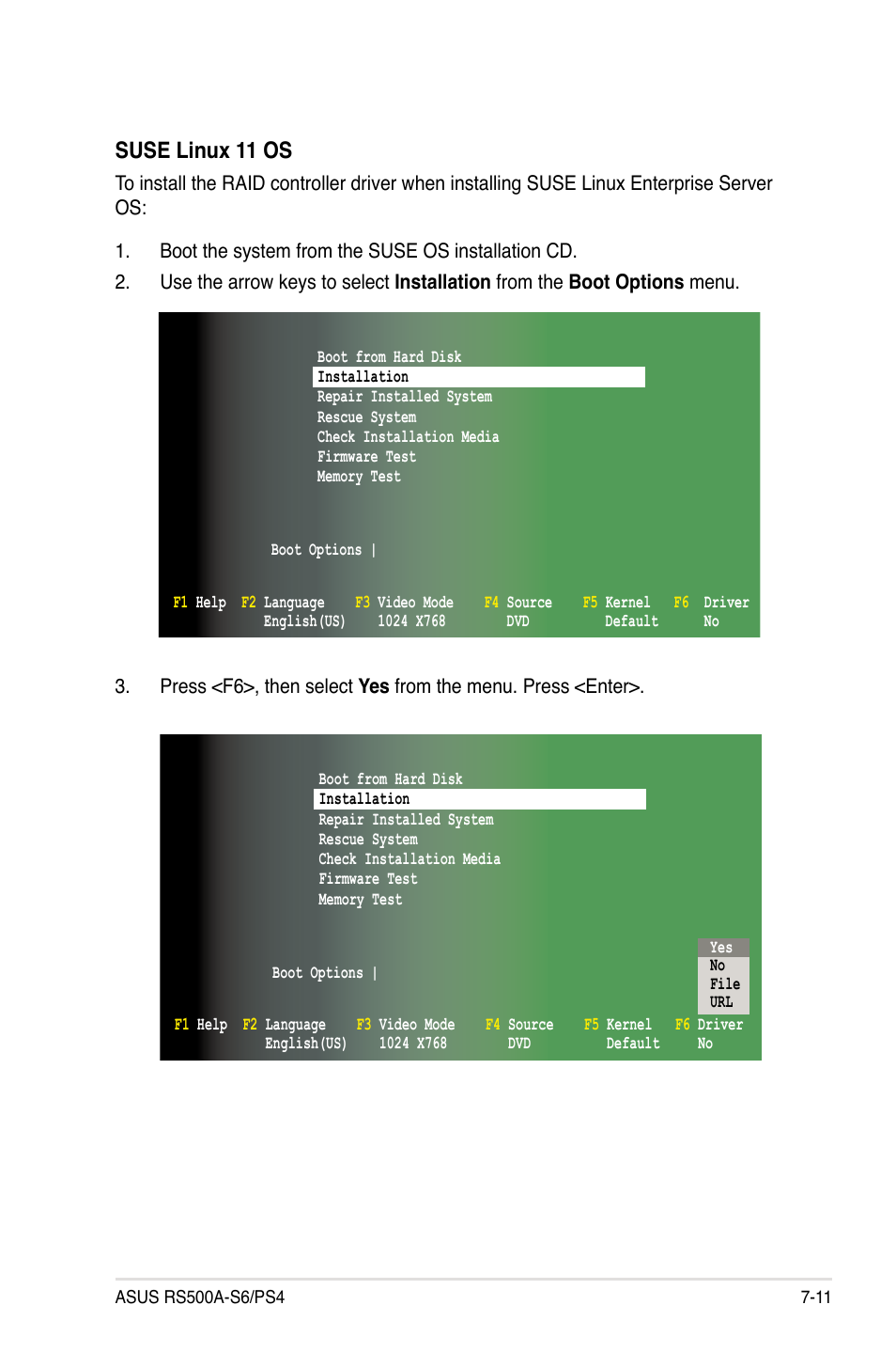 Suse linux 11 os | Asus RS500A-S6/PS4 User Manual | Page 129 / 142