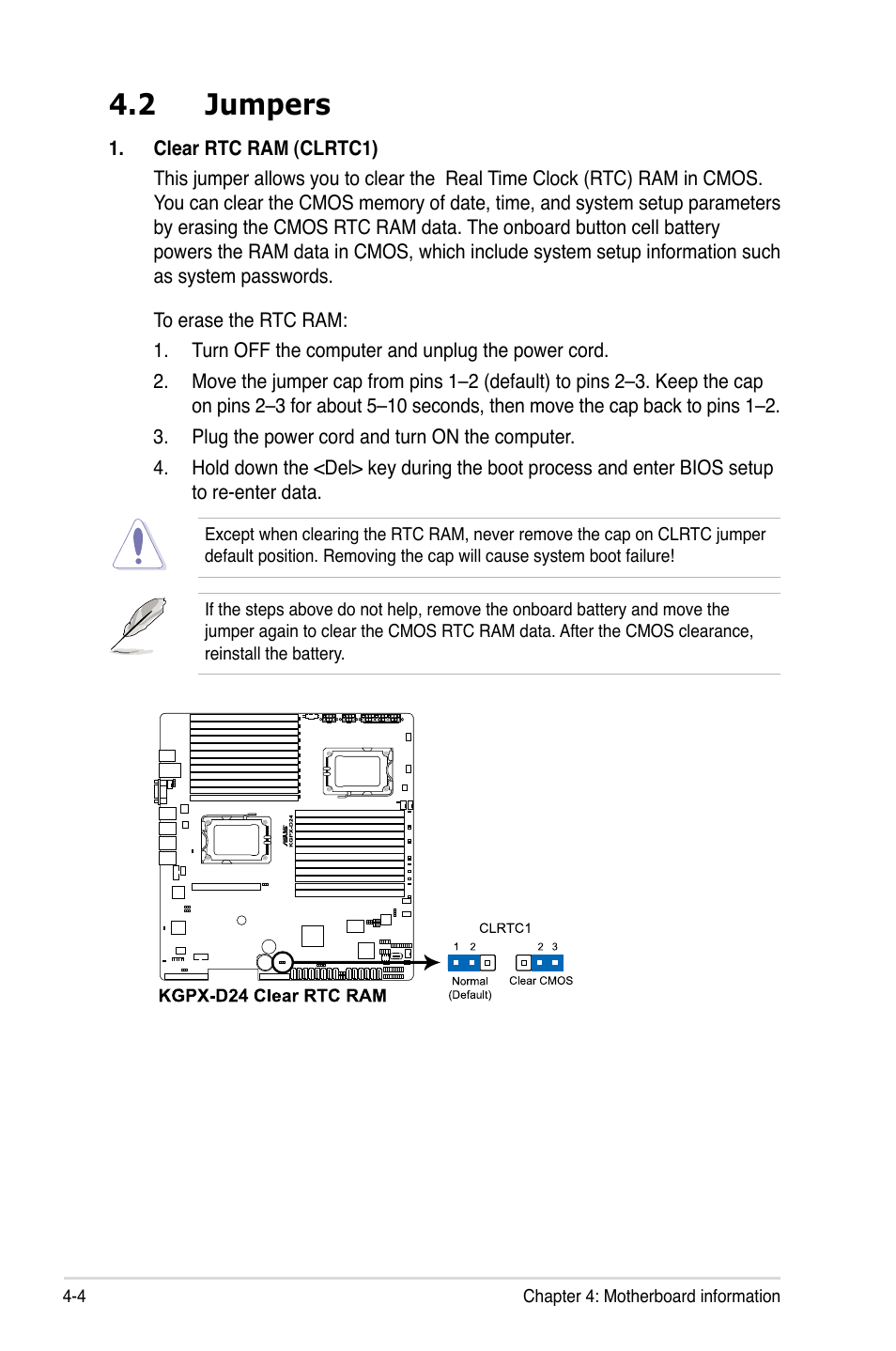 2 jumpers, Jumpers -4 | Asus RS500A-S6/PS4 User Manual | Page 52 / 142