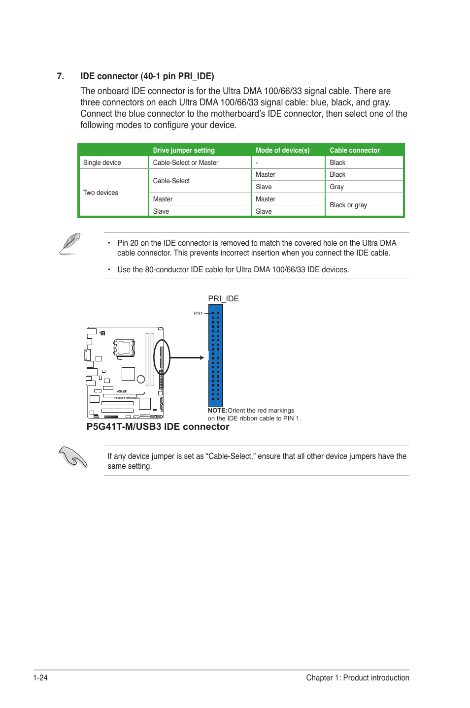 P5g41t-m/usb3 ide connector | Asus P5G41T-M/USB3 User Manual | Page 34 / 62