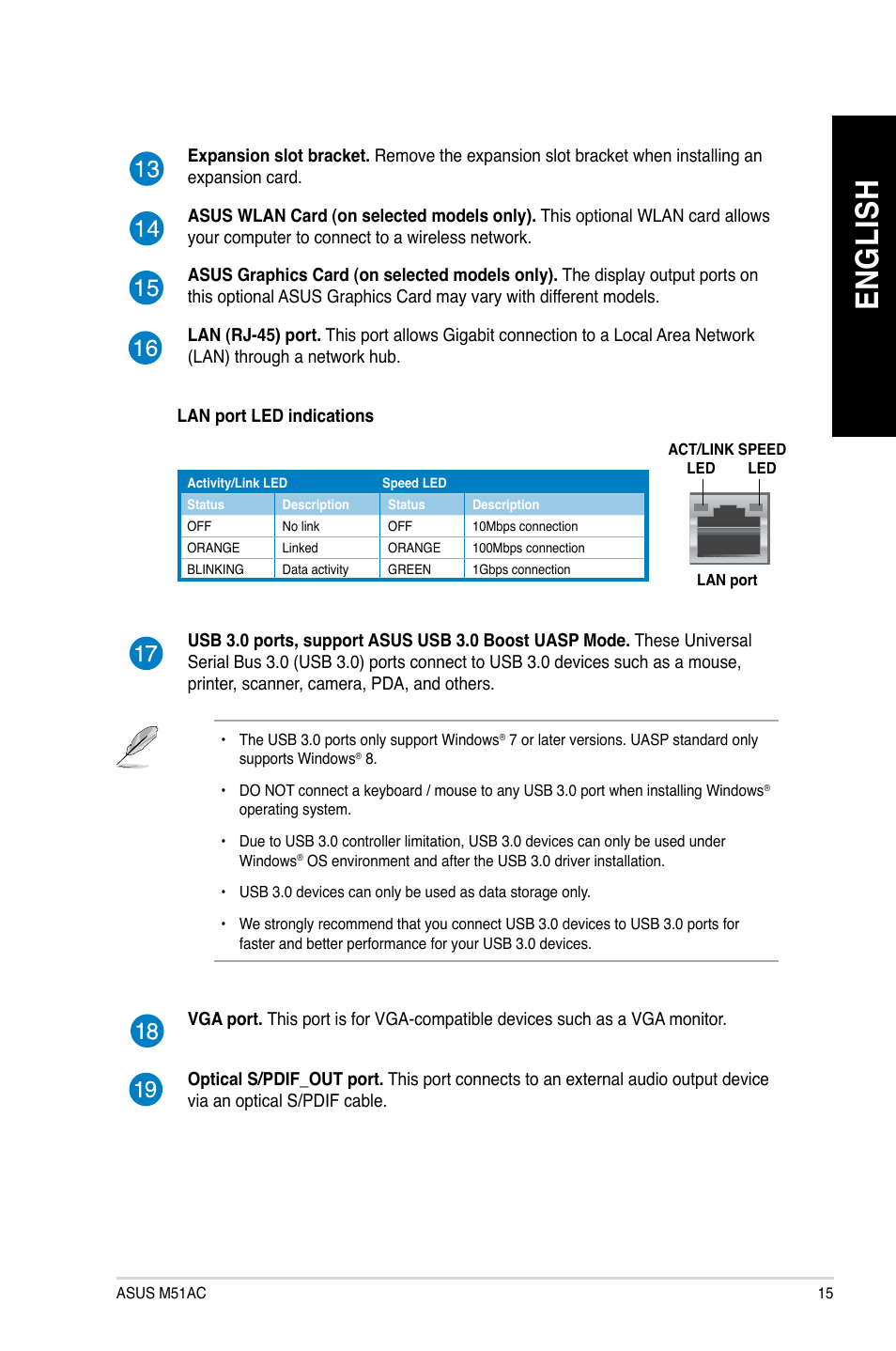 En gl is h en gl is h | Asus M51AC User Manual | Page 15 / 64