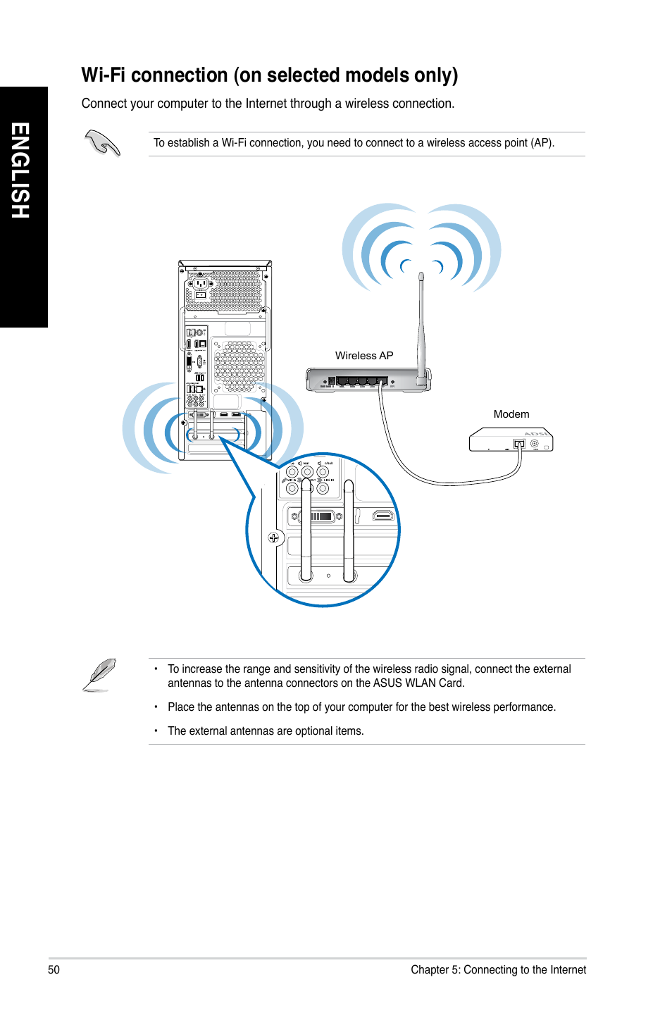 Wi-fi connection (on selected models only), En gl is h en gl is h en gl is h en gl is h | Asus M51AC User Manual | Page 50 / 64