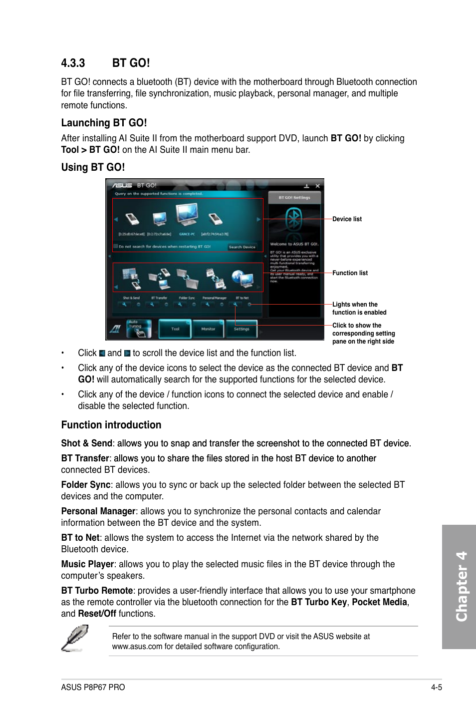 Chapter 4, 3 bt go | Asus P8P67 PRO User Manual | Page 105 / 132