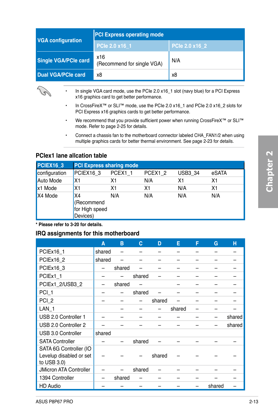 Chapter 2 | Asus P8P67 PRO User Manual | Page 31 / 132