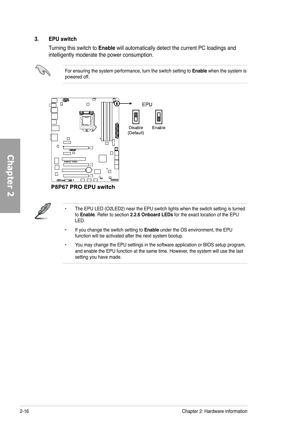 Chapter 2 | Asus P8P67 PRO User Manual | Page 34 / 132