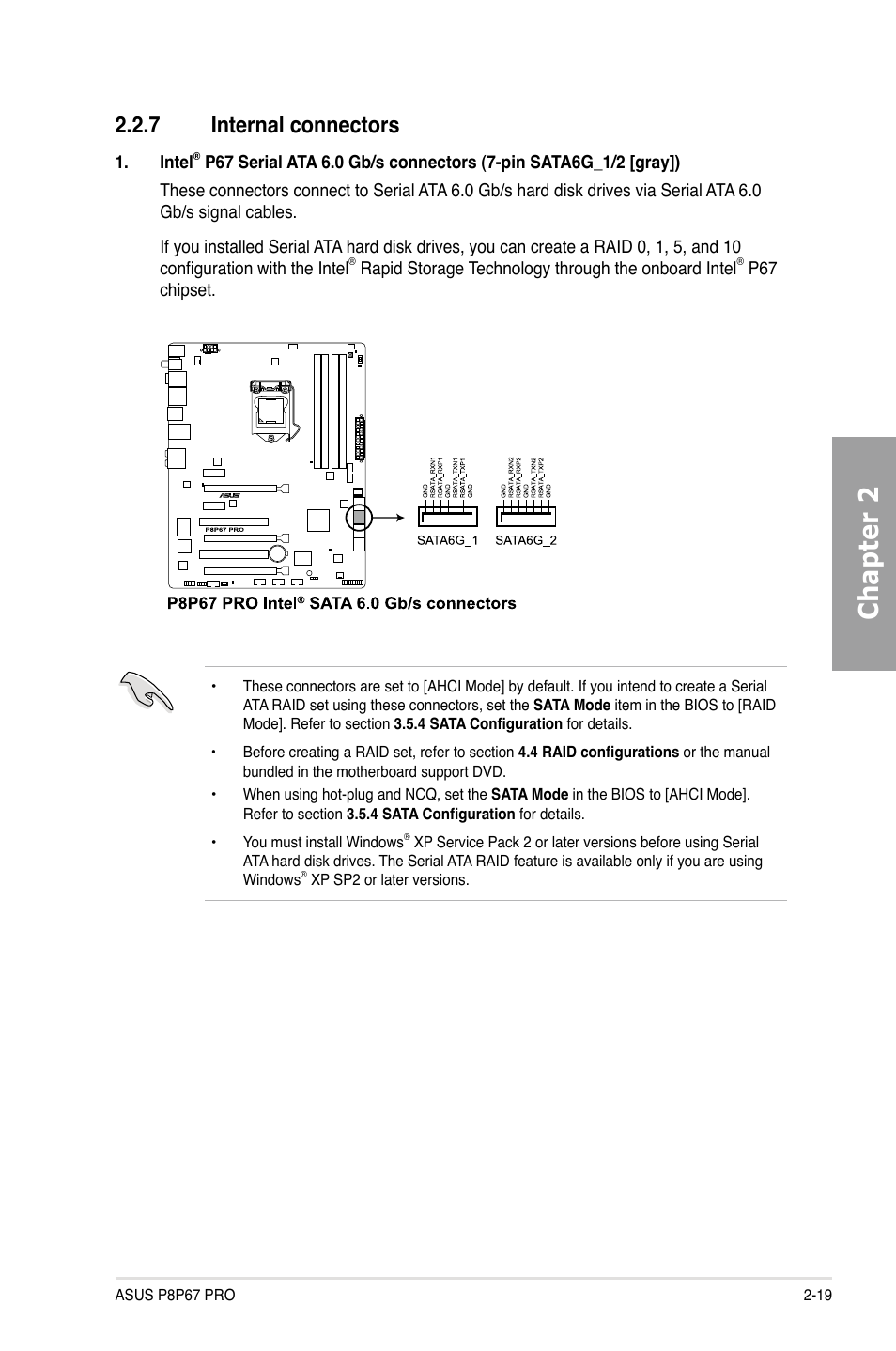 Chapter 2, 7 internal connectors | Asus P8P67 PRO User Manual | Page 37 / 132