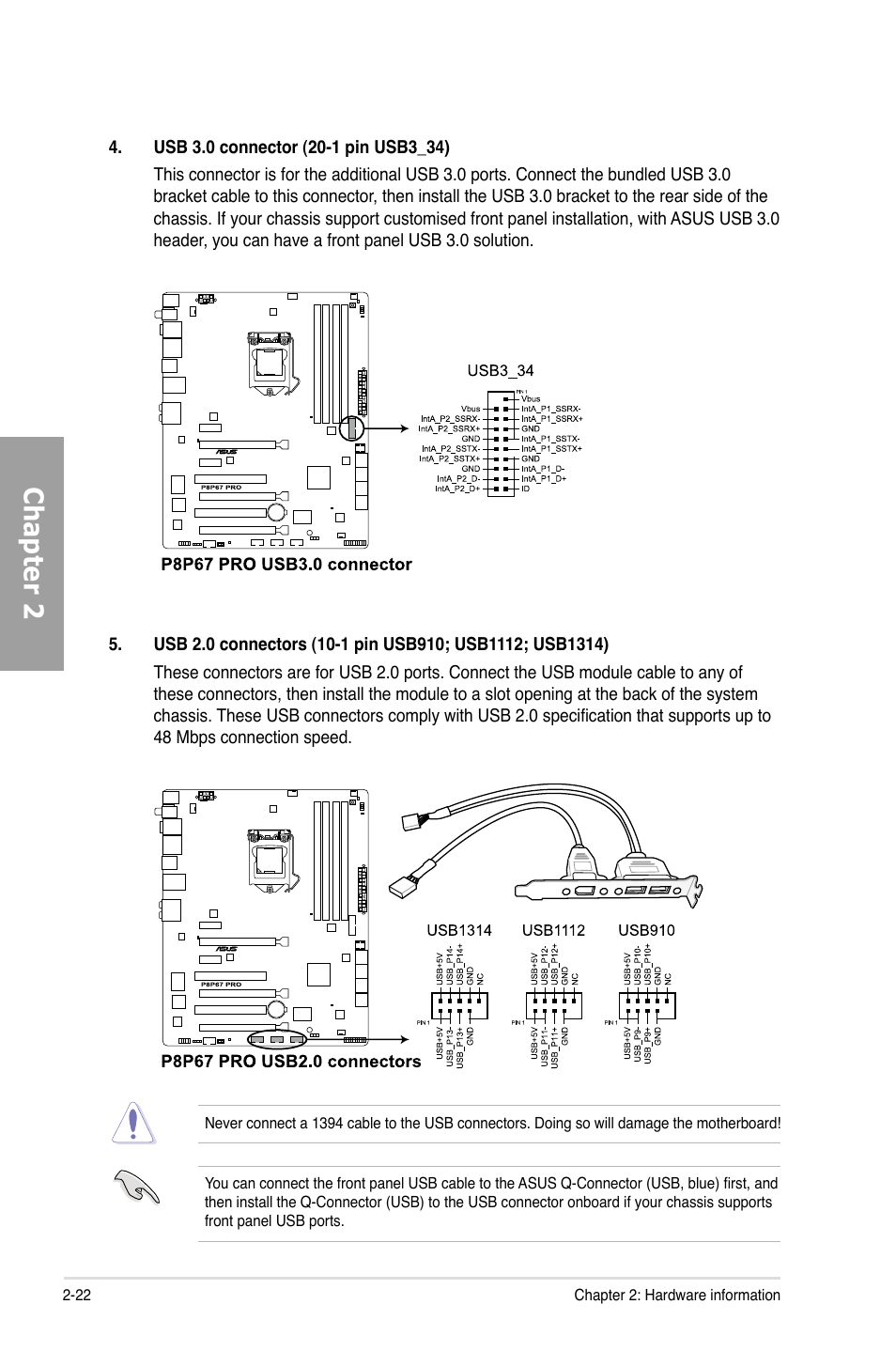 Chapter 2 | Asus P8P67 PRO User Manual | Page 40 / 132