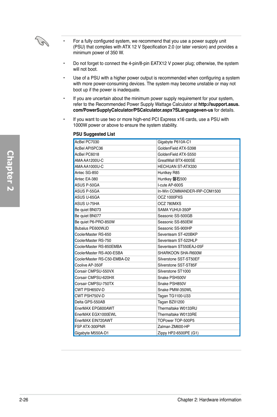 Chapter 2 | Asus P8P67 PRO User Manual | Page 44 / 132