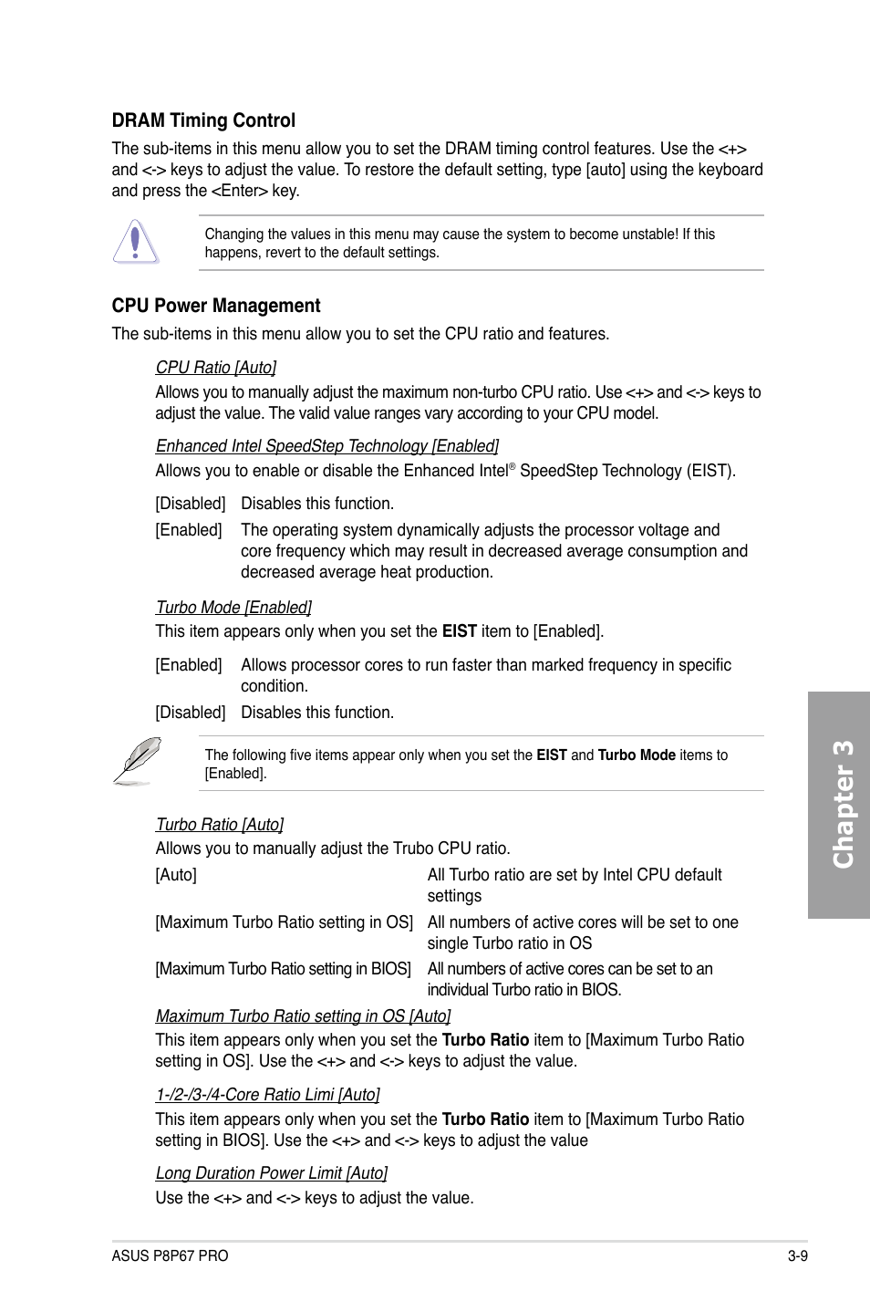 Chapter 3 | Asus P8P67 PRO User Manual | Page 71 / 132