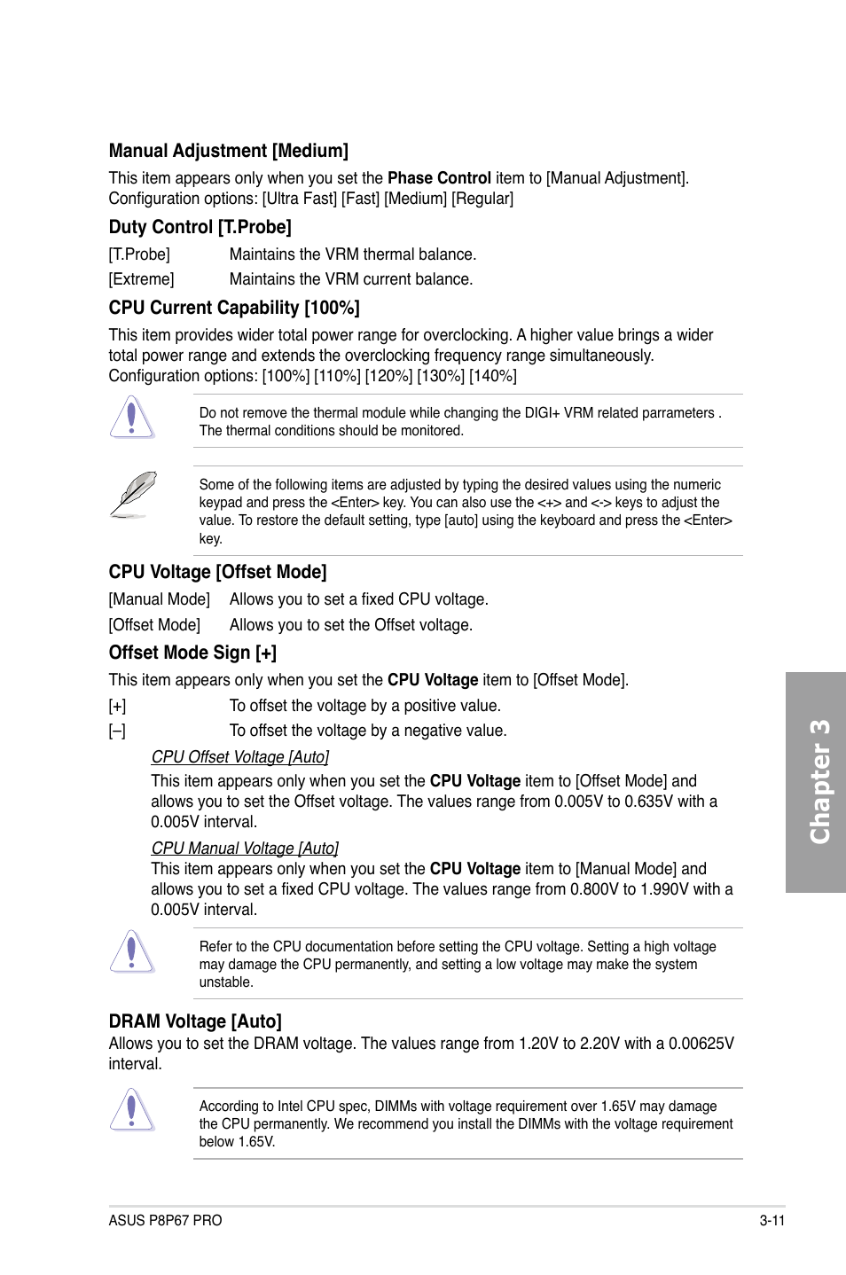 Chapter 3 | Asus P8P67 PRO User Manual | Page 73 / 132