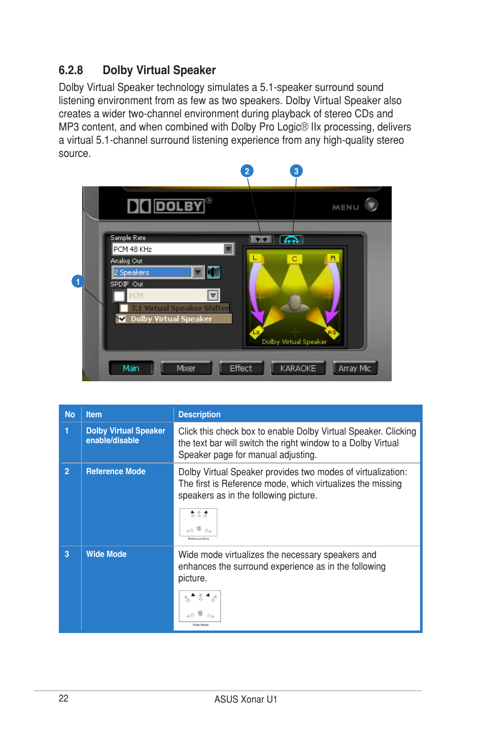 8 dolby virtual speaker | Asus Xonar U1 User Manual | Page 28 / 48