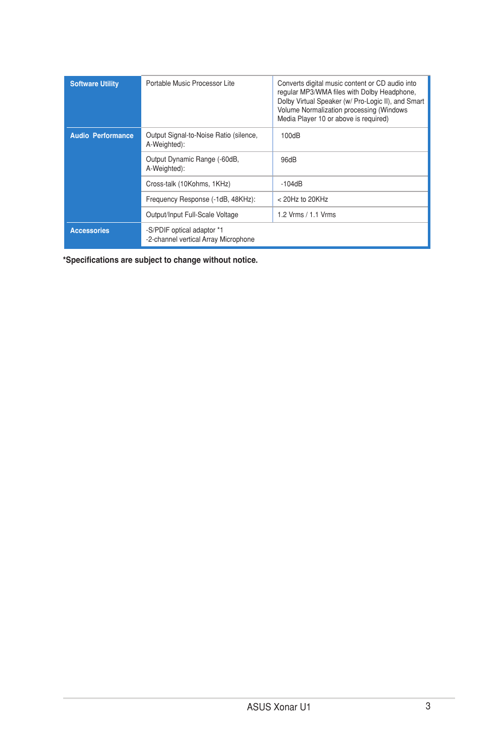 3asus xonar u1 | Asus Xonar U1 User Manual | Page 9 / 48