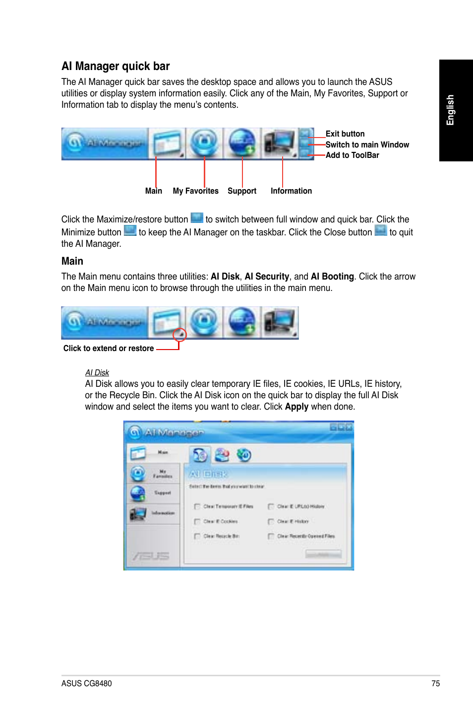 Ai manager quick bar | Asus CG8480 User Manual | Page 75 / 110