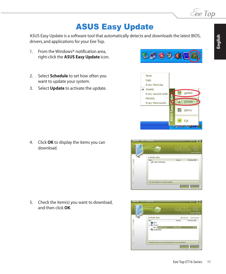 Asus easy update | Asus ET1602 User Manual | Page 11 / 48