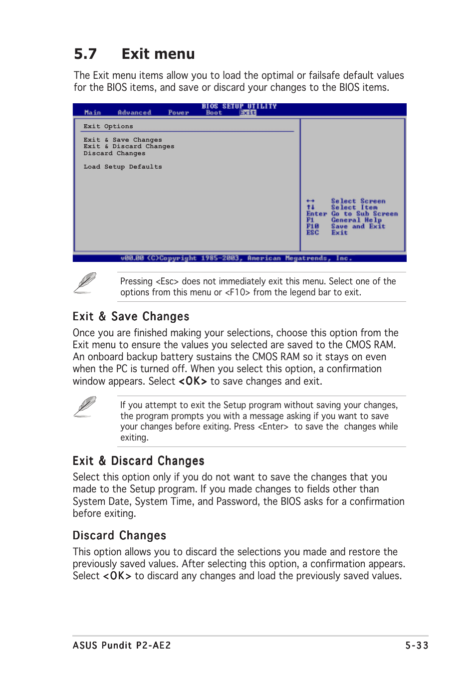 7 exit menu | Asus Pundit P2-AE2 User Manual | Page 89 / 90