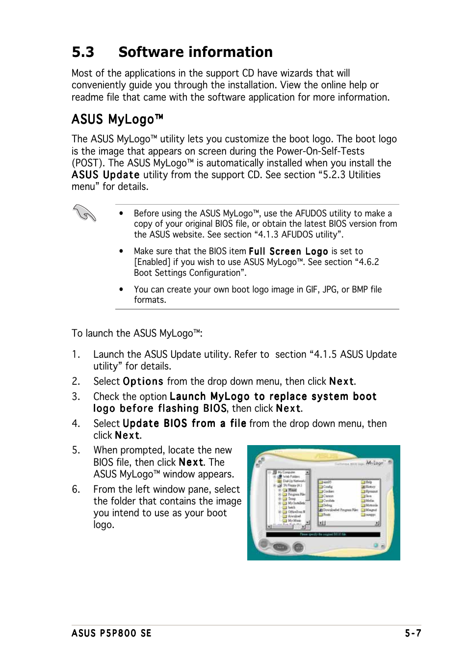3 software information, Asus mylogo | Asus P5P800 SE User Manual | Page 109 / 116