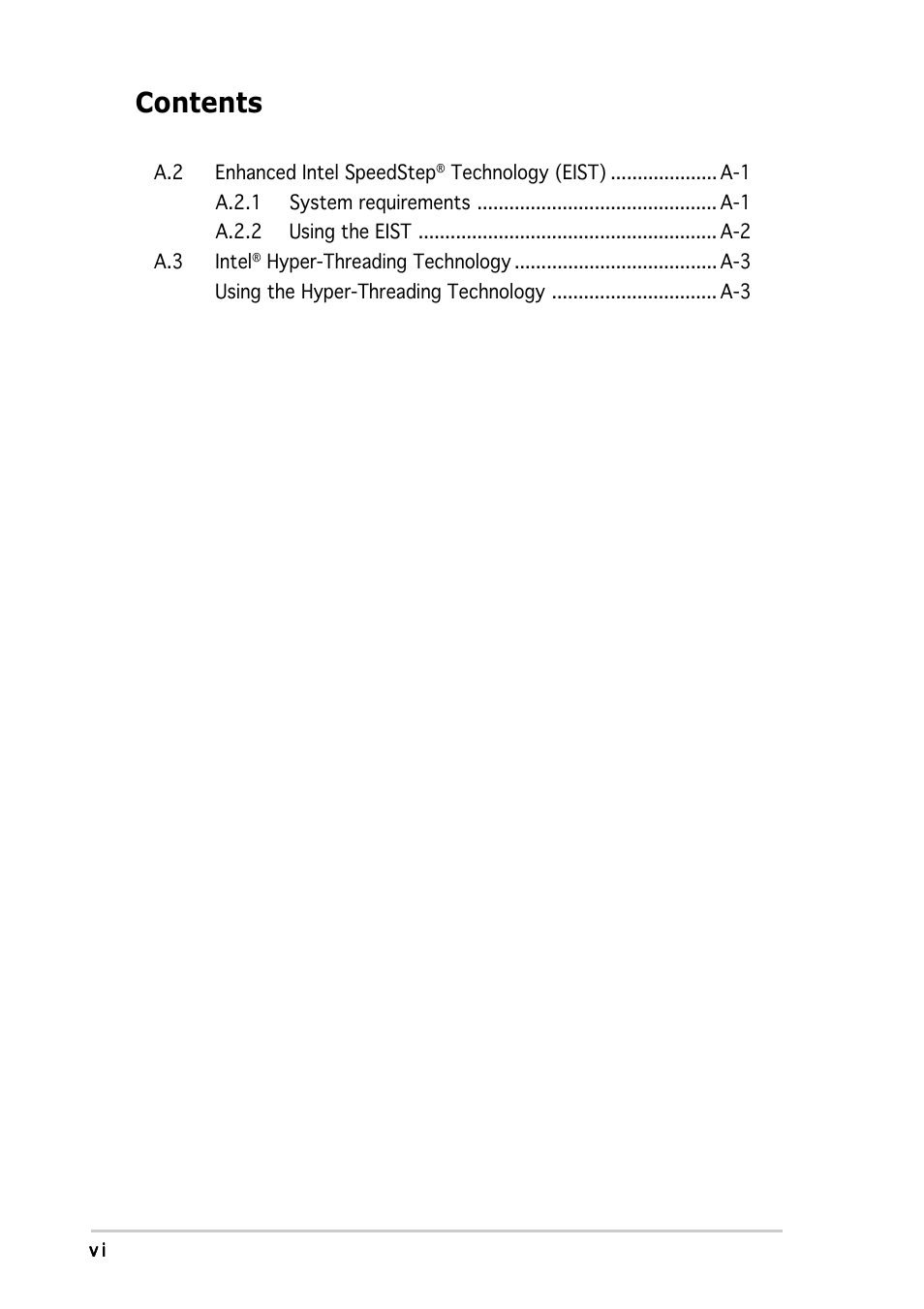 Asus P5P800 SE User Manual | Page 6 / 116