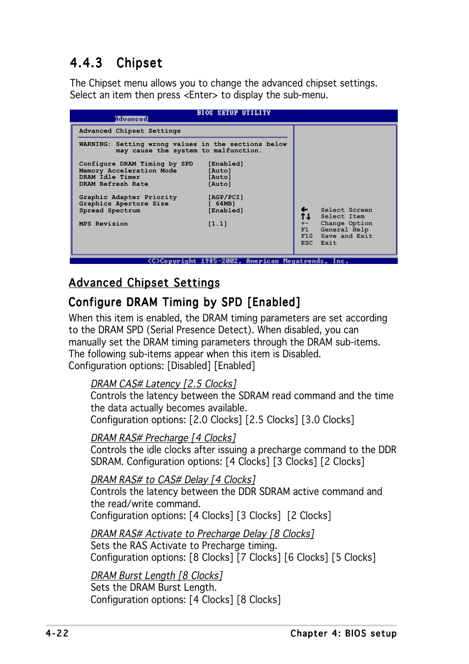 3 chipset chipset chipset chipset chipset, Advanced chipset settings | Asus P5P800 SE User Manual | Page 82 / 116