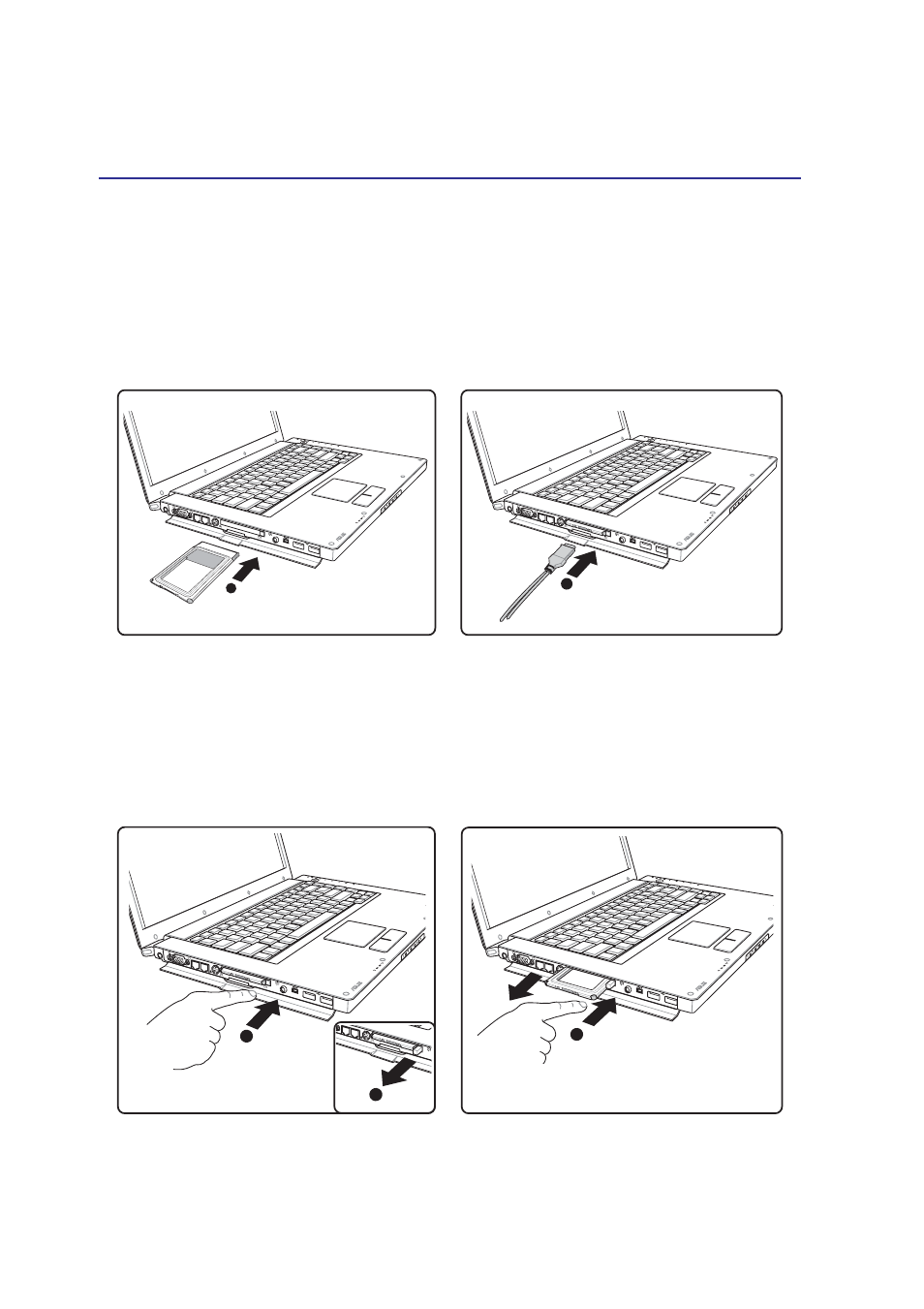 Inserting a pc card (pcmcia), Removing a pc card (pcmcia) | Asus W1Gc User Manual | Page 49 / 76