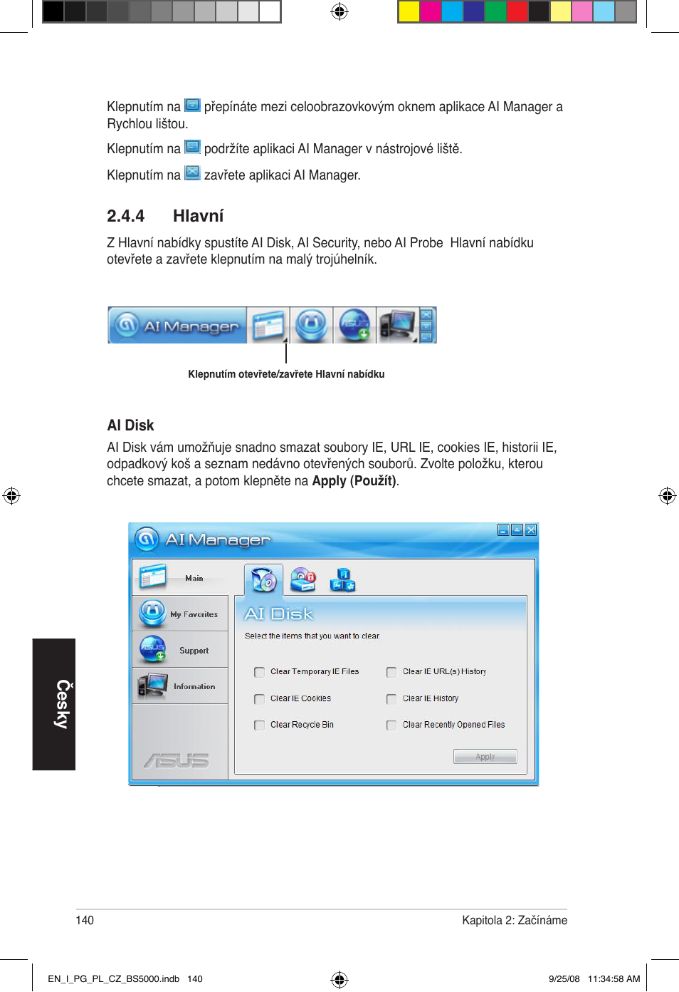 Česky, 4 hlavní | Asus BS5000 User Manual | Page 141 / 148