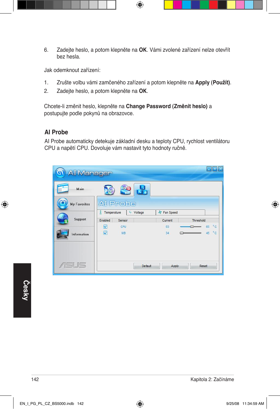 Česky | Asus BS5000 User Manual | Page 143 / 148